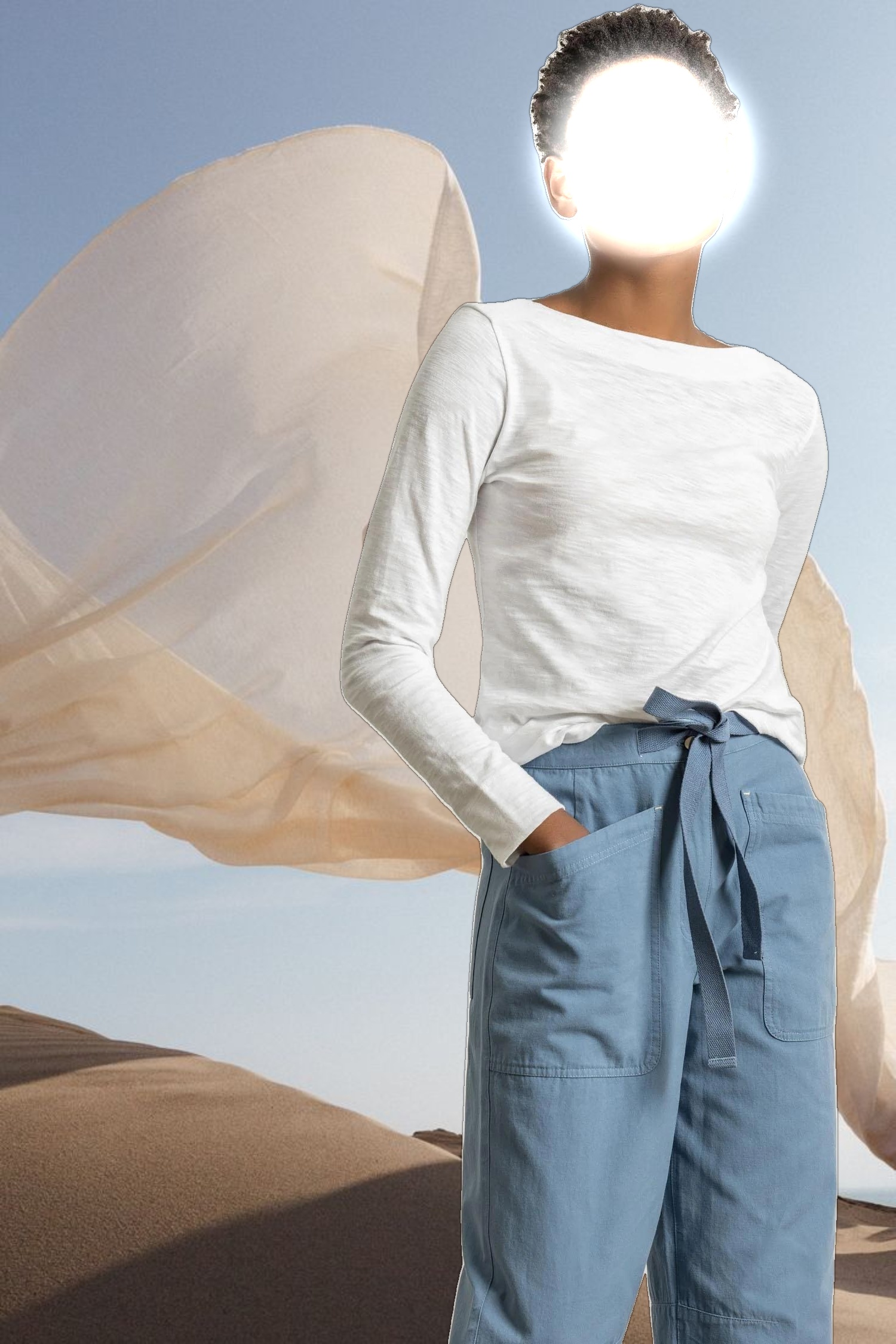 Long Sleeve Seamed Boatneck