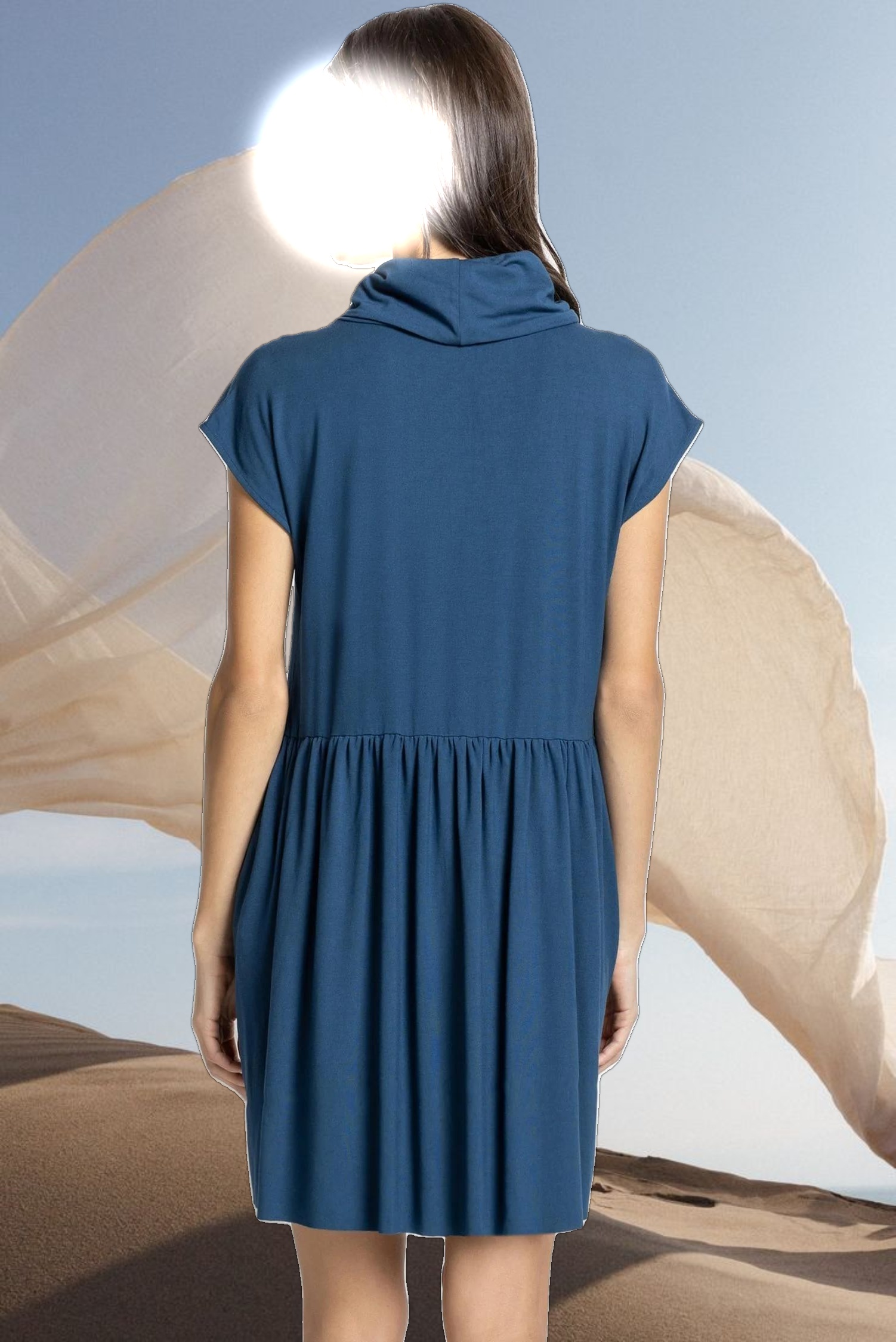 Sleeveless Cowl Neck Dress