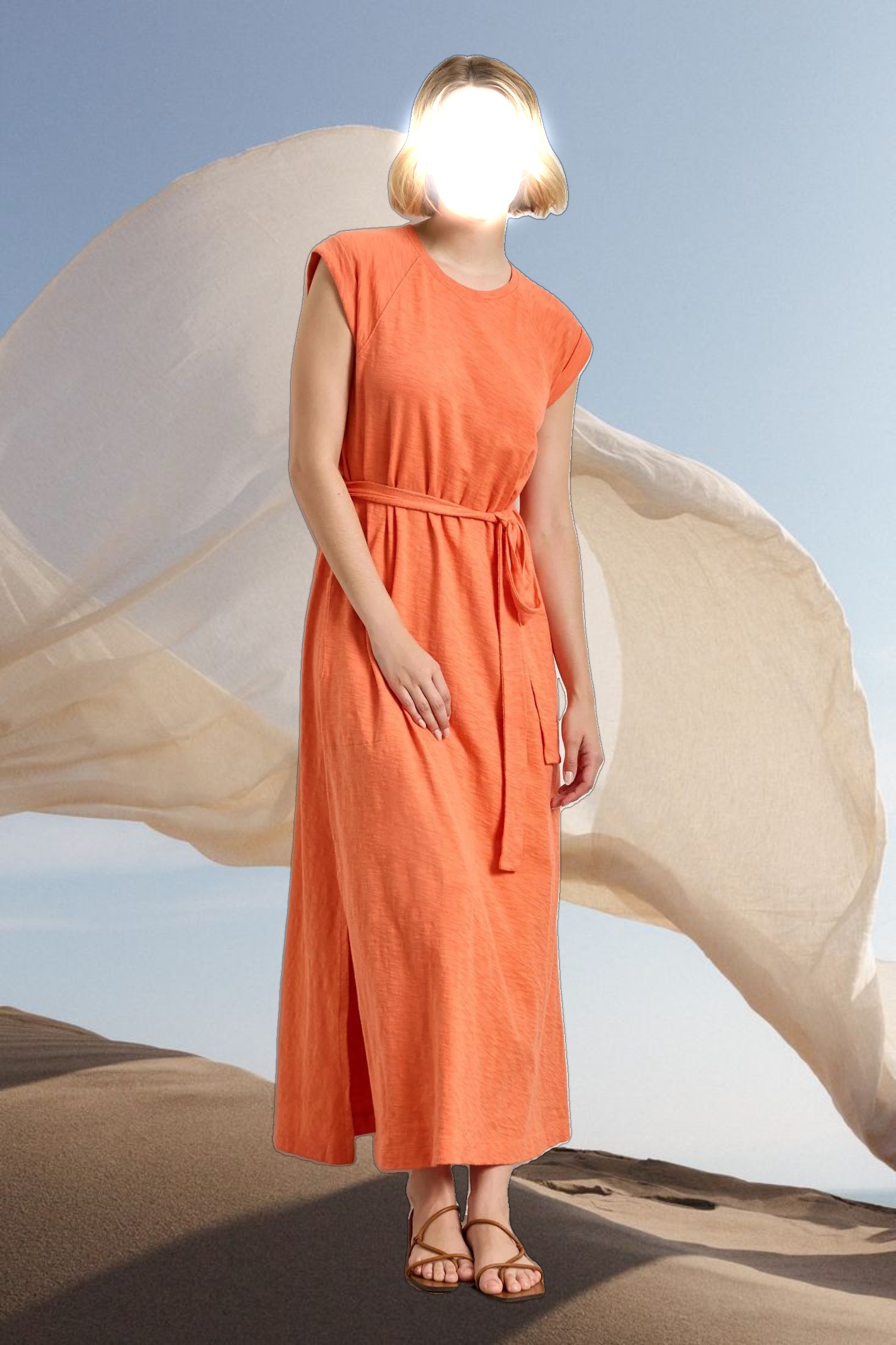 Saddle Sleeve Maxi Dress
