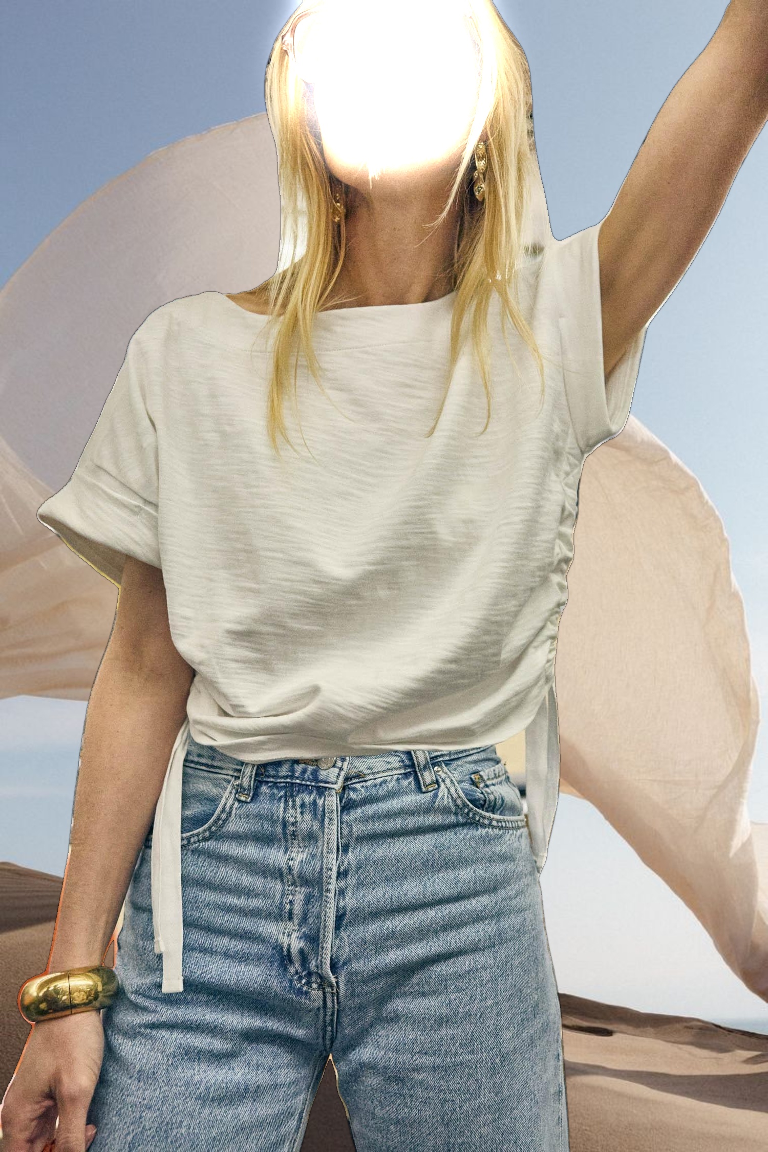 Ruched Side Boatneck