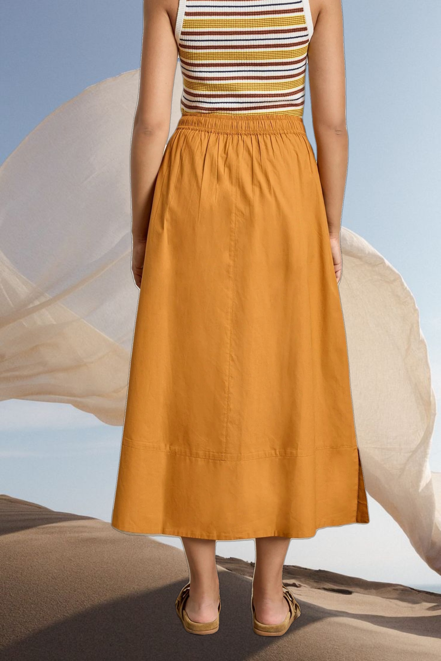 Long Poplin Skirt