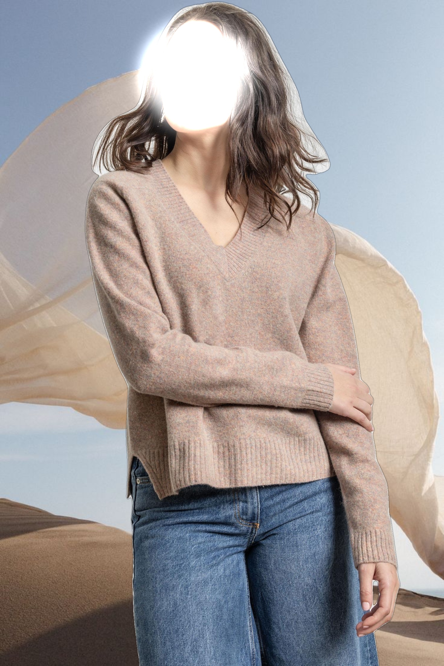 Felted Easy V-Neck Sweater