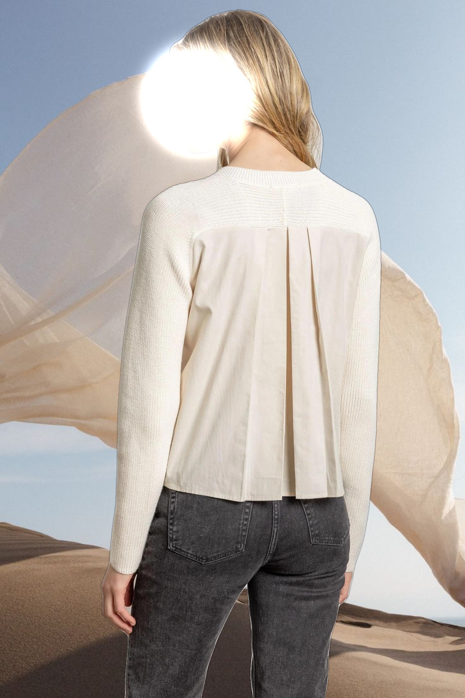 Mixed Media Raglan Sweater