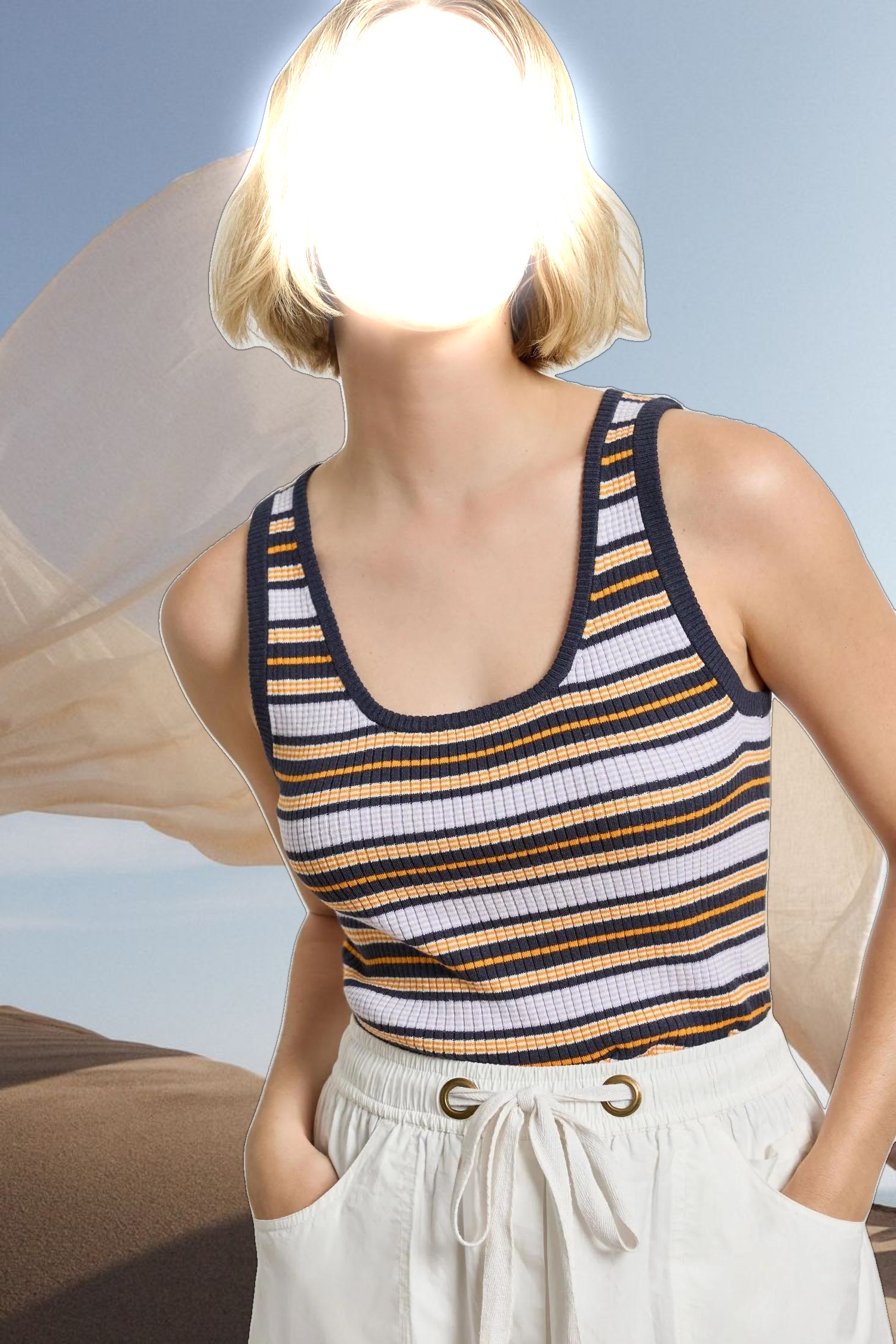 Striped Scoop Neck Tank