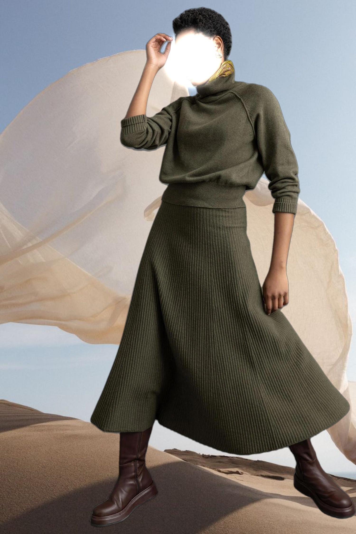 Flared Sweater Skirt