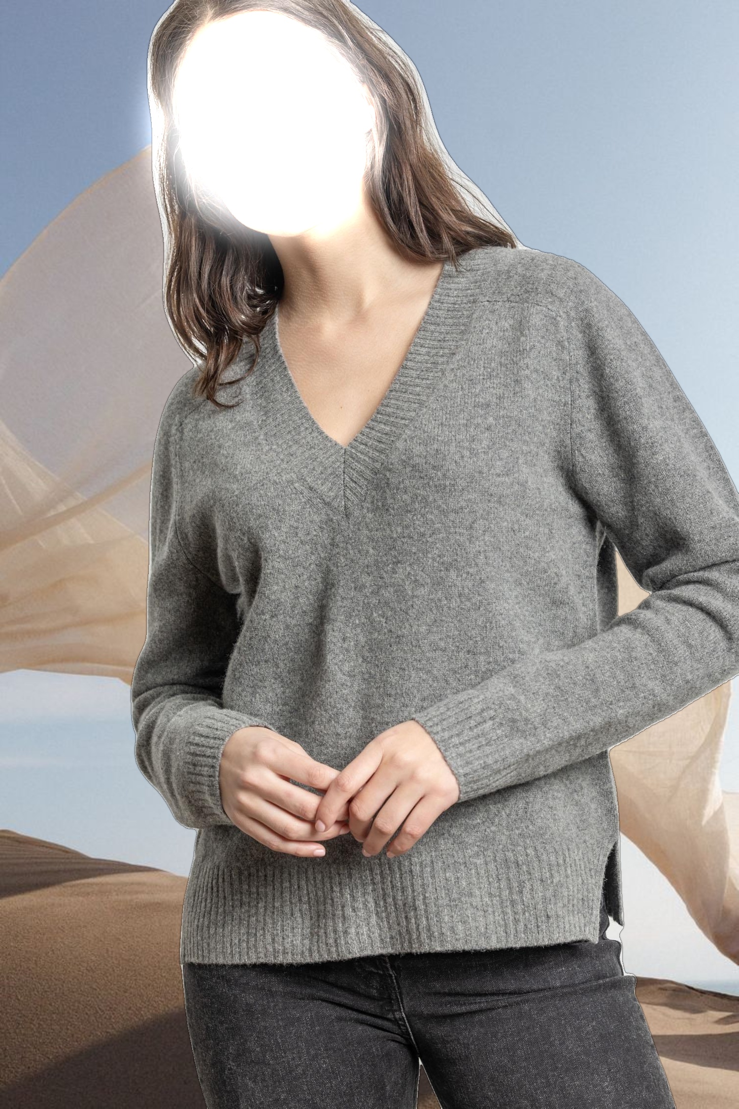 Felted Easy V-Neck Sweater