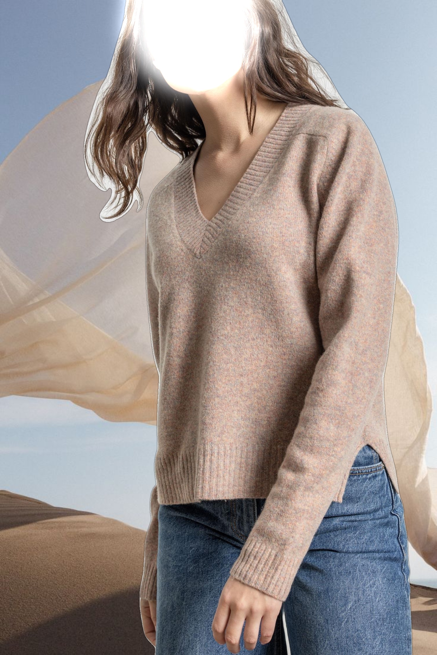 Felted Easy V-Neck Sweater