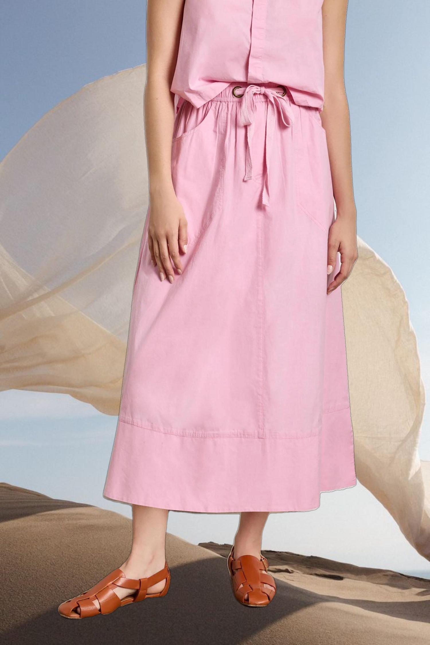 Long Poplin Skirt