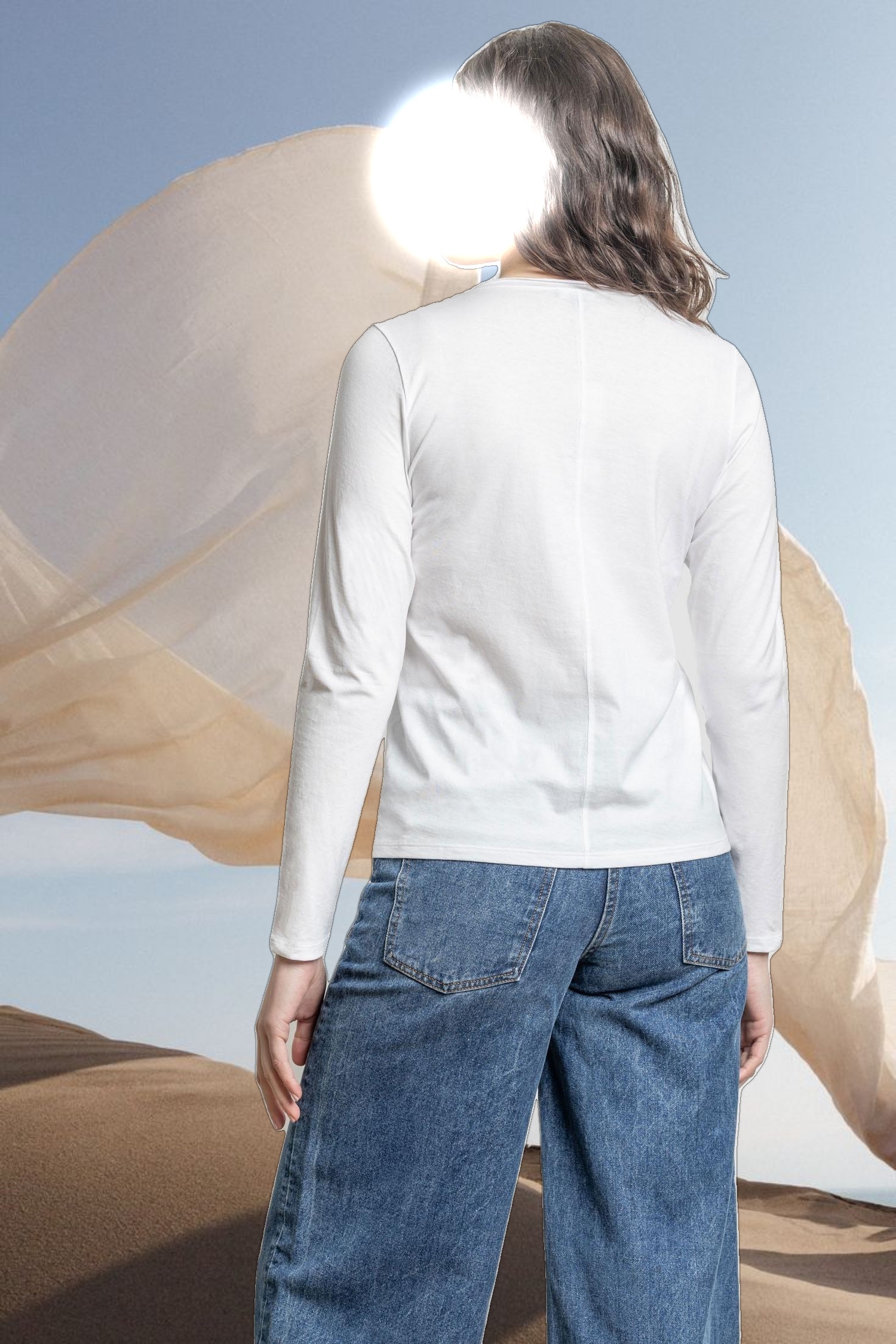 Rolled Edge V-Neck Tee