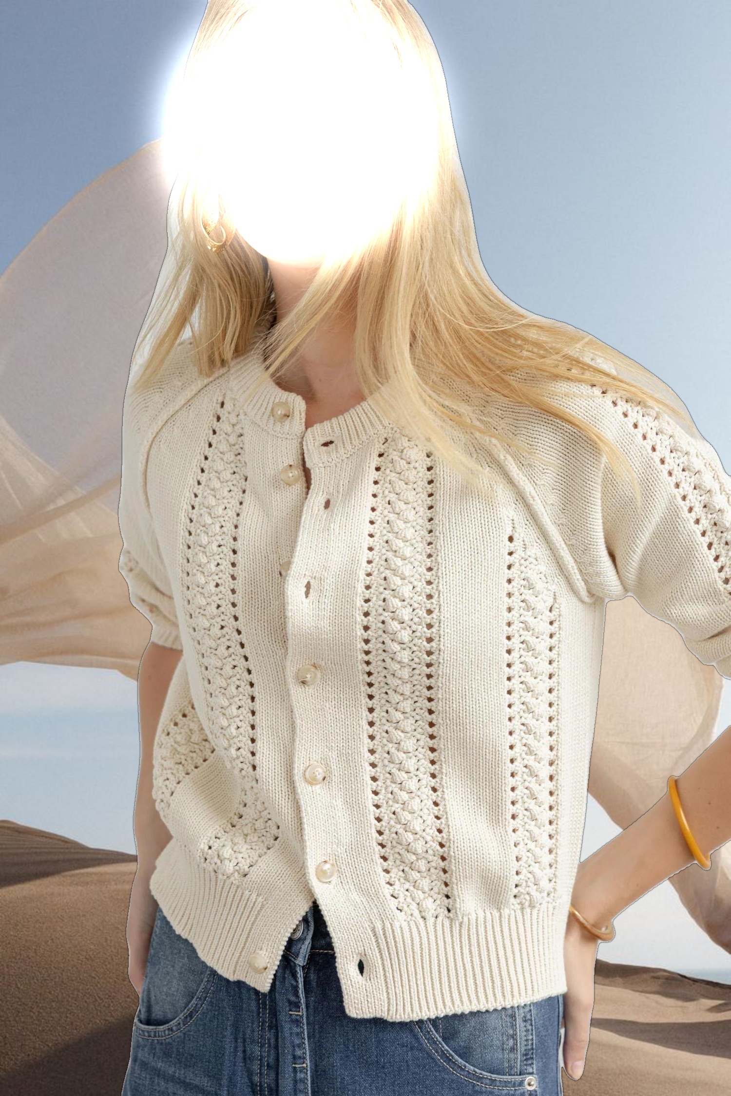 3/4 Sleeve Raglan Cardigan