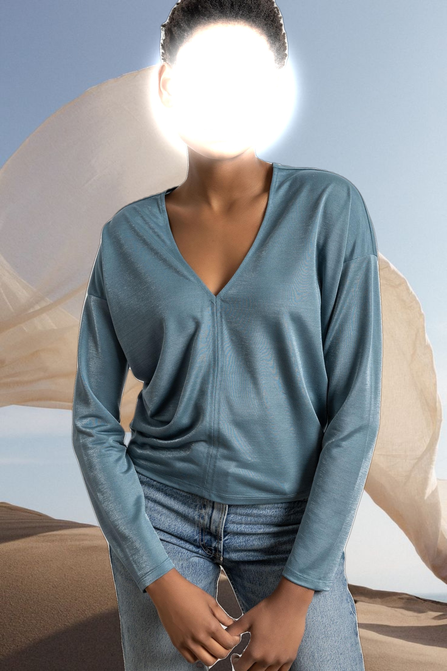 Sparkle Double V Top