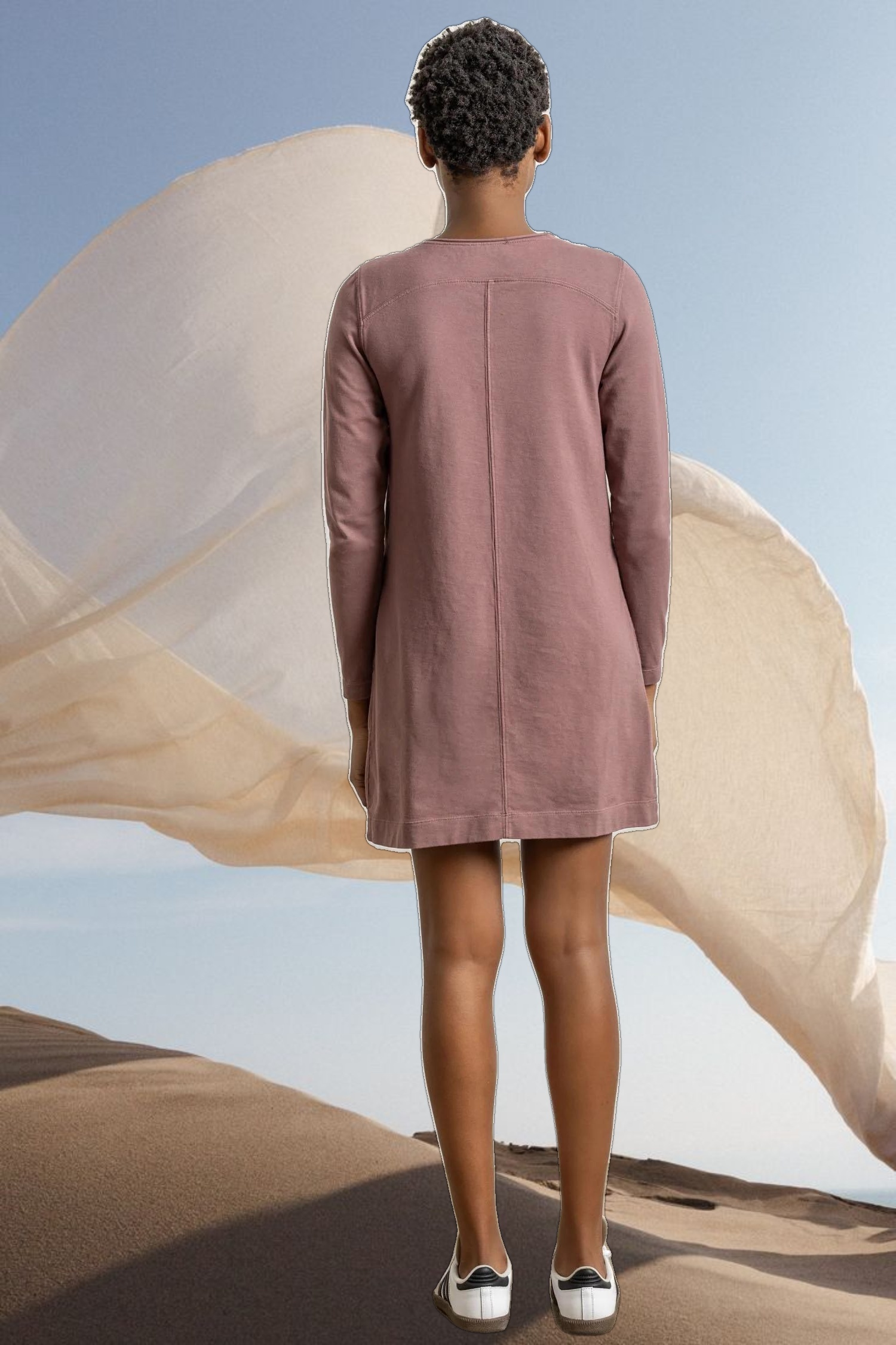 Front Seam Crewneck Dress