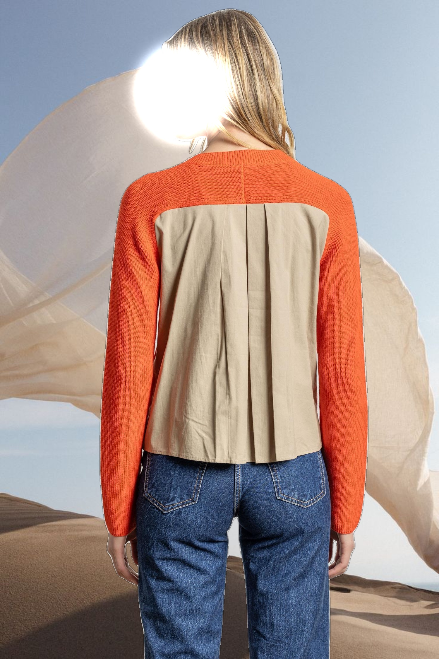 Mixed Media Raglan Sweater