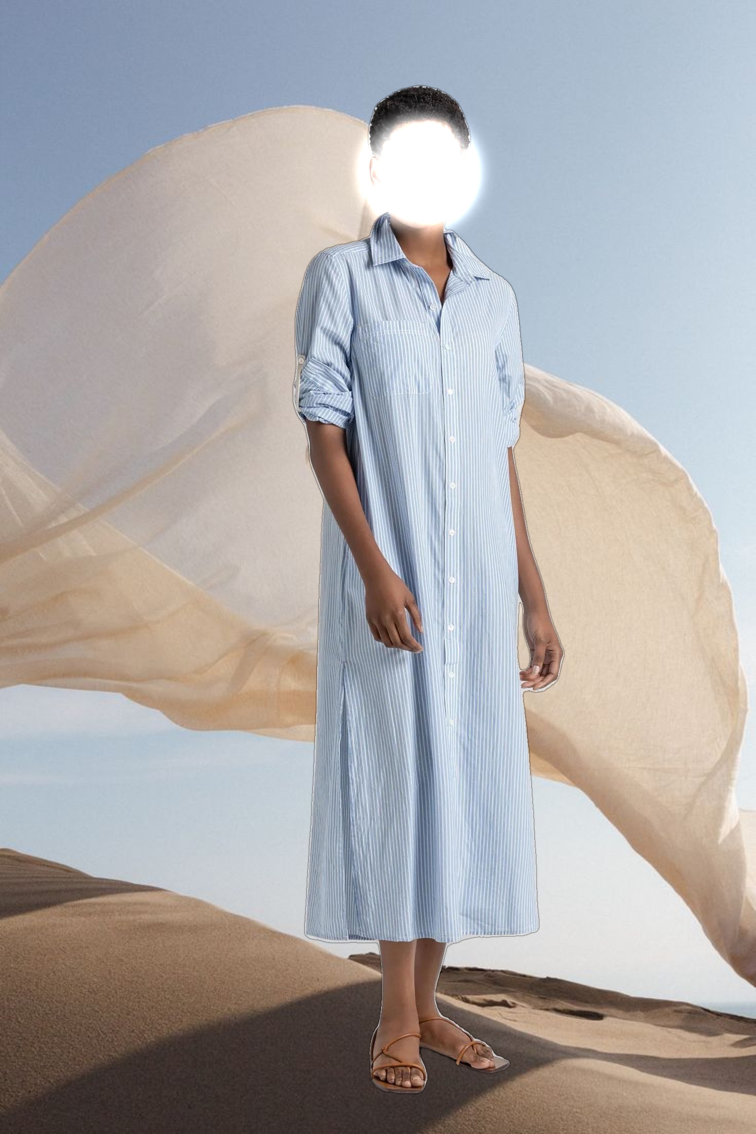 Striped Maxi Shirt Dress