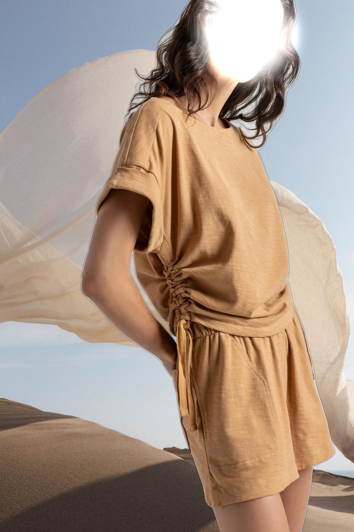 Ruched Side Boatneck