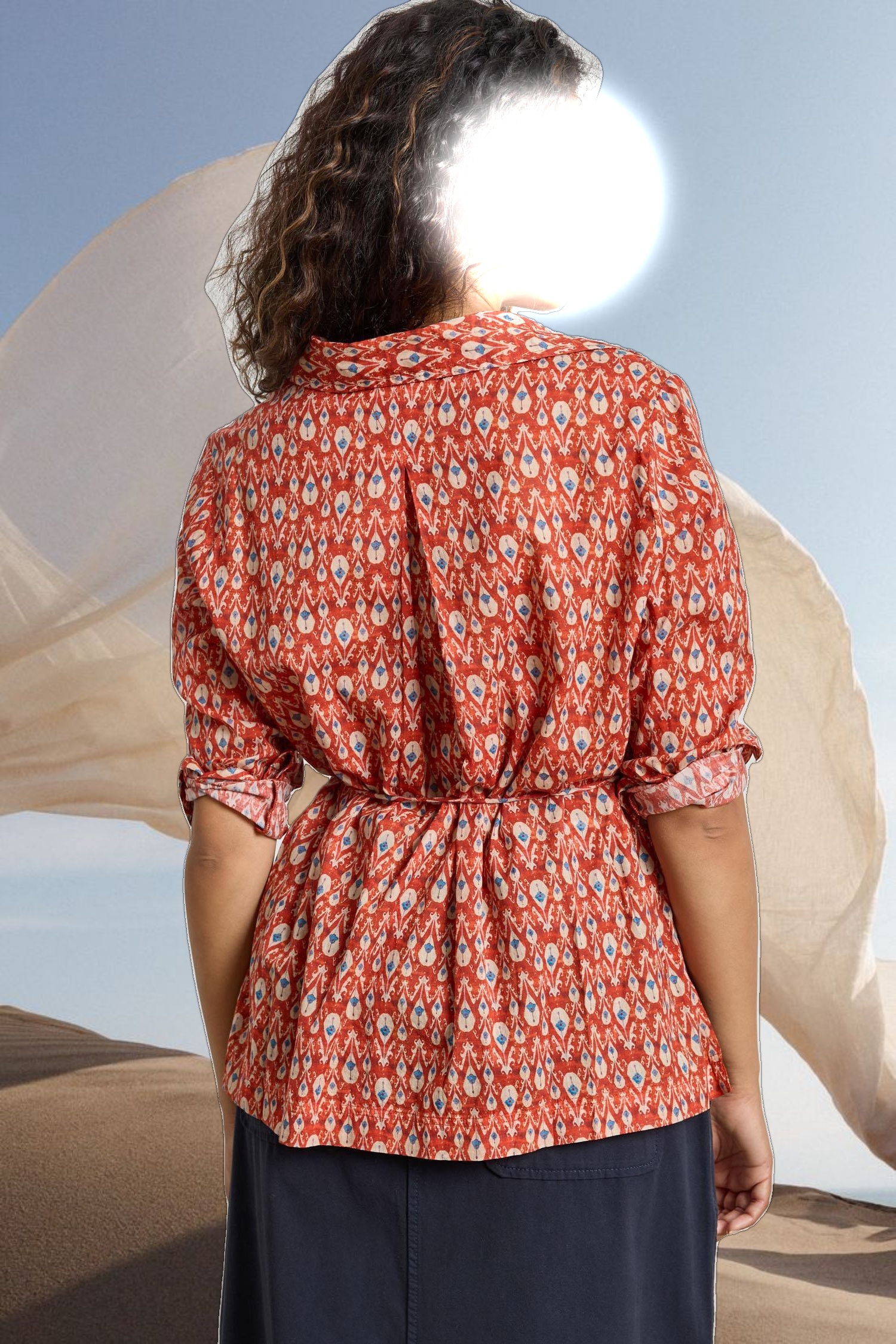 Collared Split Neck Top