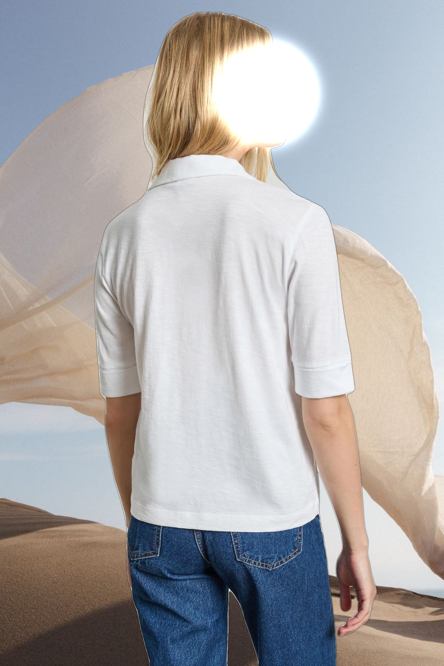 Elbow Sleeve Collared Tee