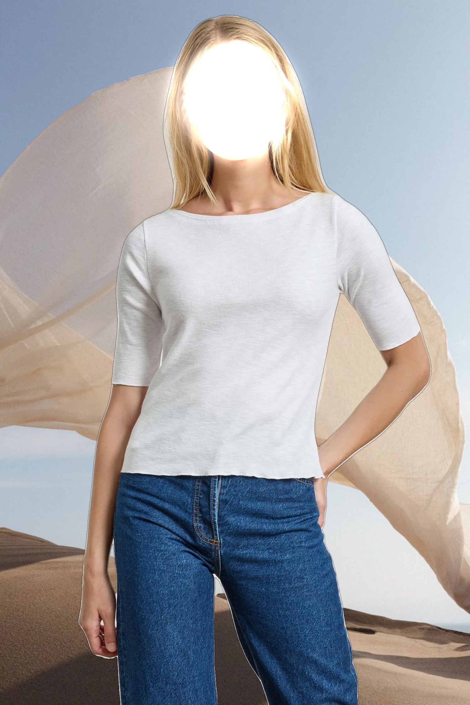 Elbow Sleeve Boatneck