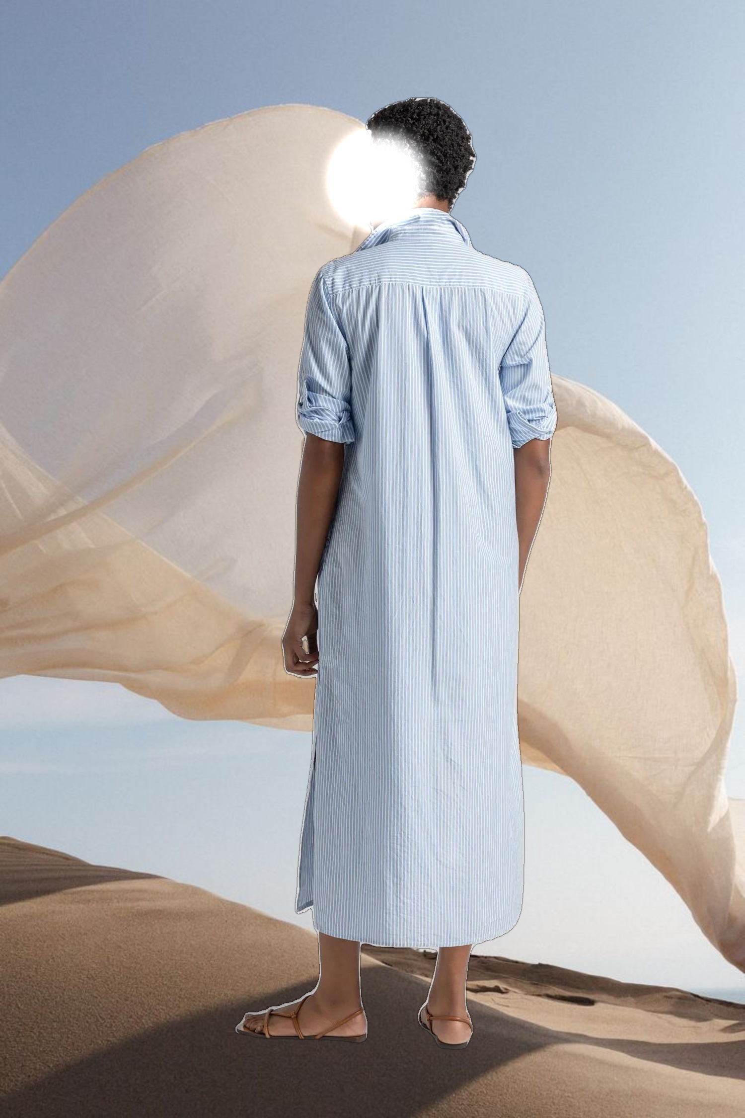 Striped Maxi Shirt Dress