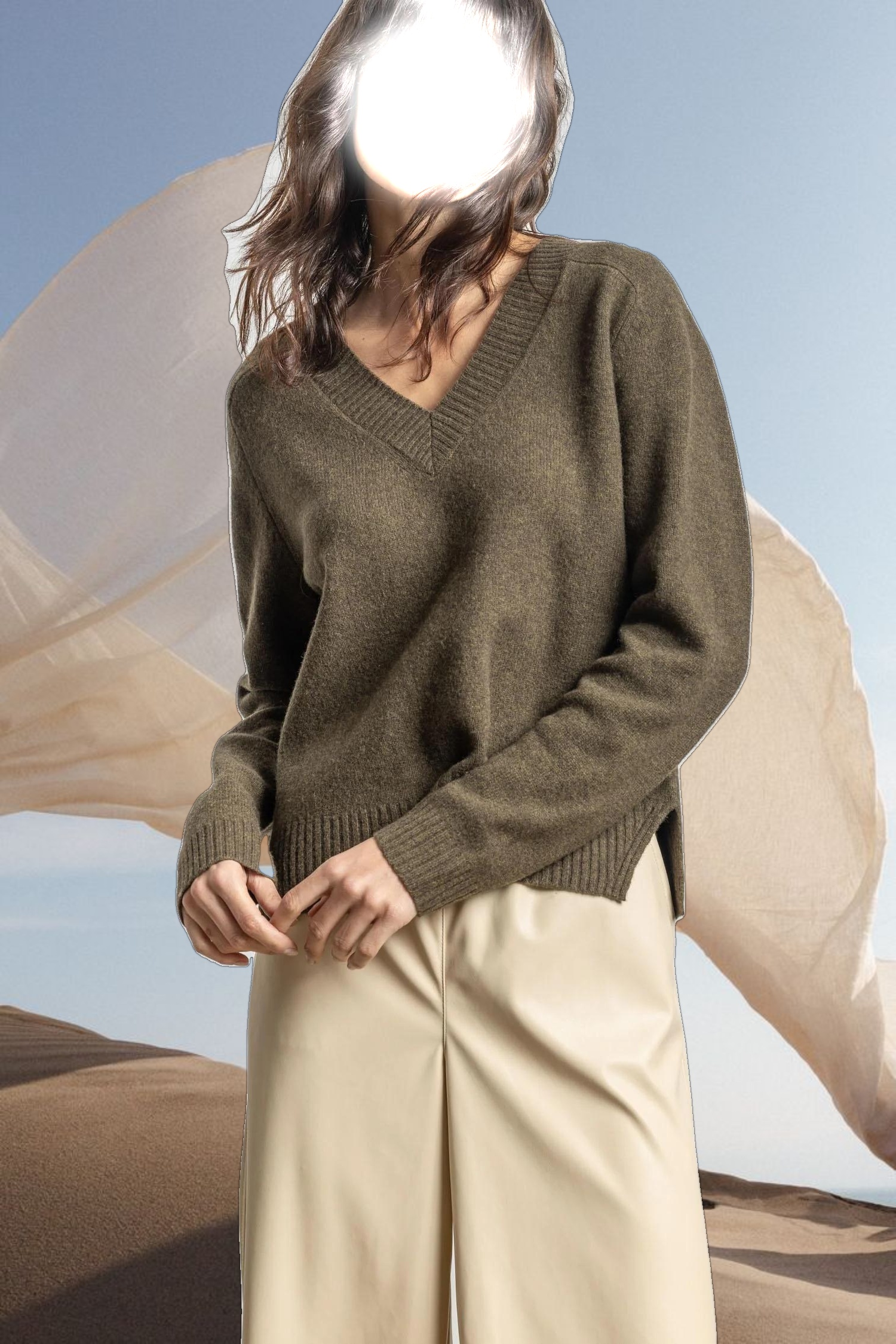 Felted Easy V-Neck Sweater