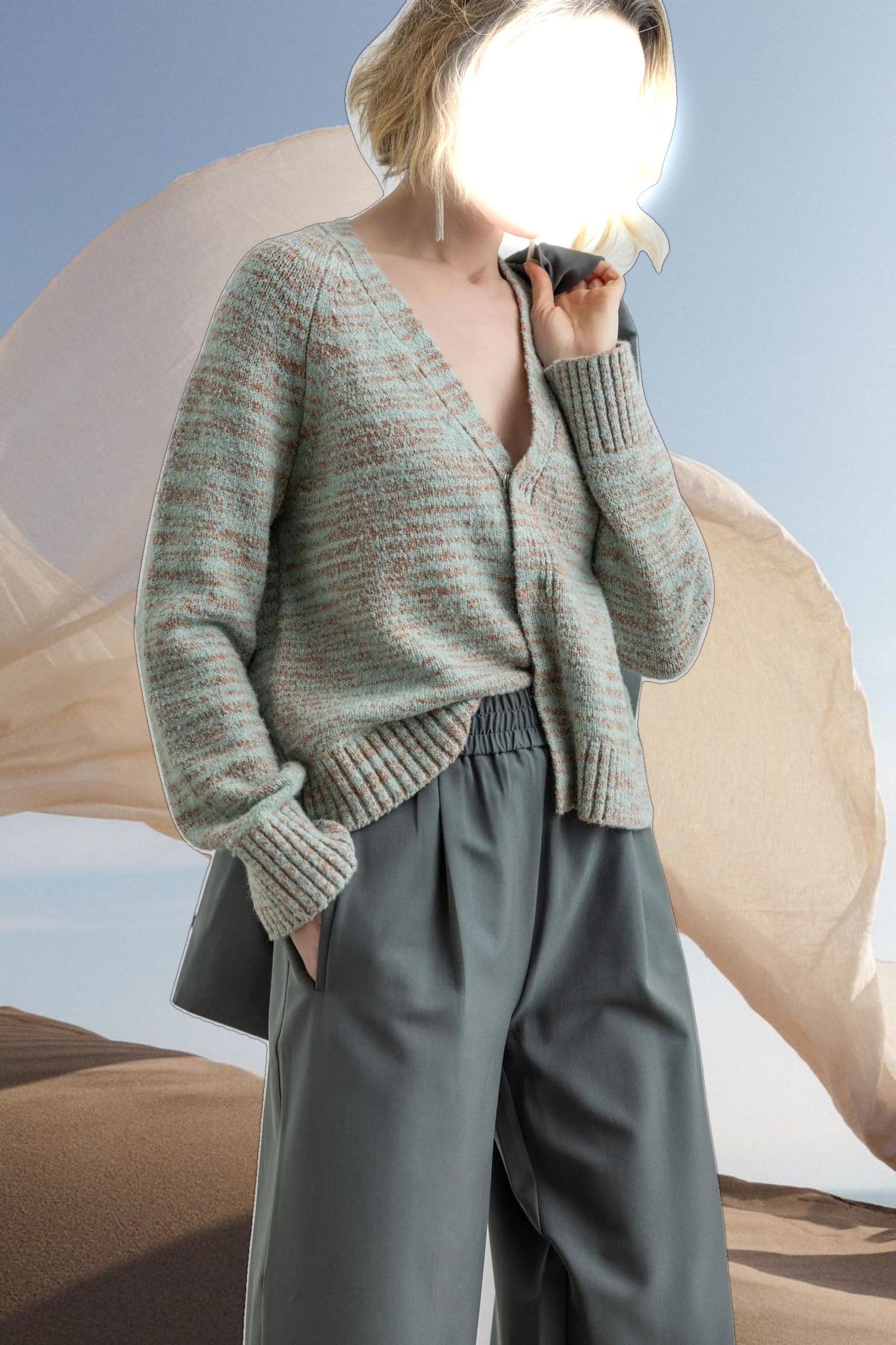 V-Neck Cardigan Sweater