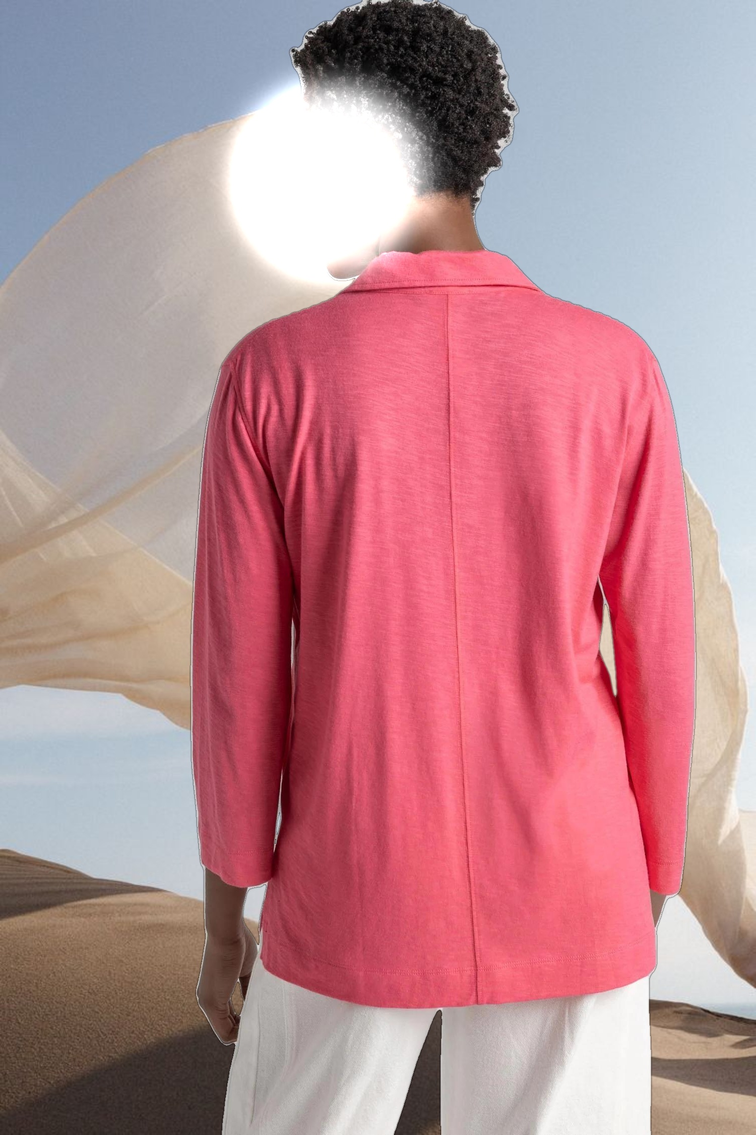 3/4 Sleeve Split Neck Tunic