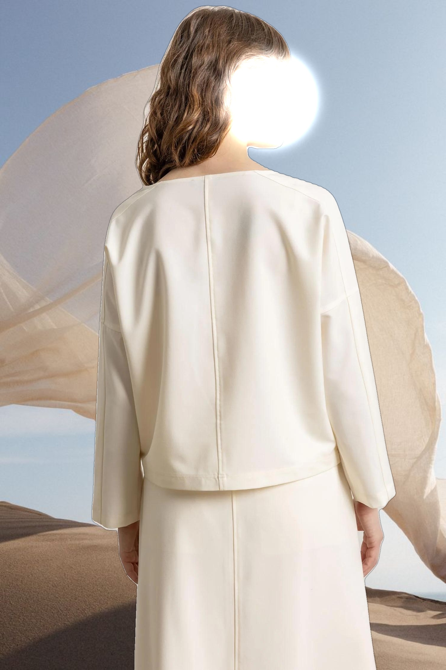 Zip Detail Seamed Top