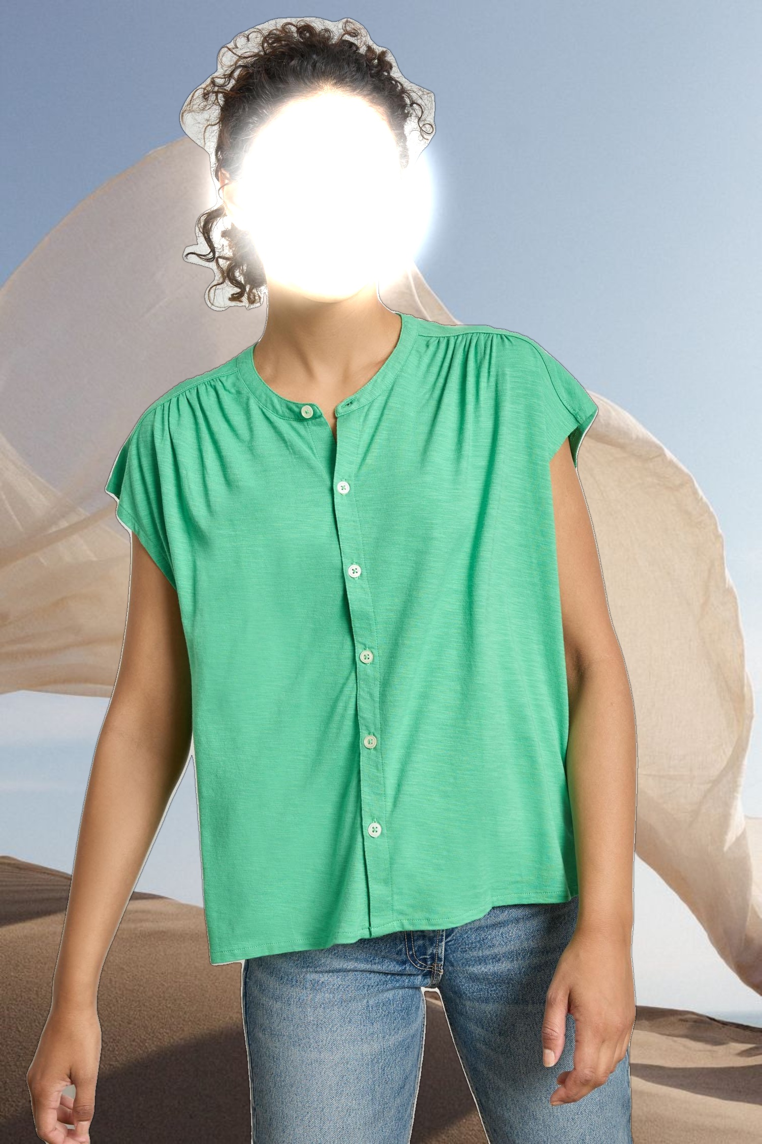 Relaxed Button Down Tee