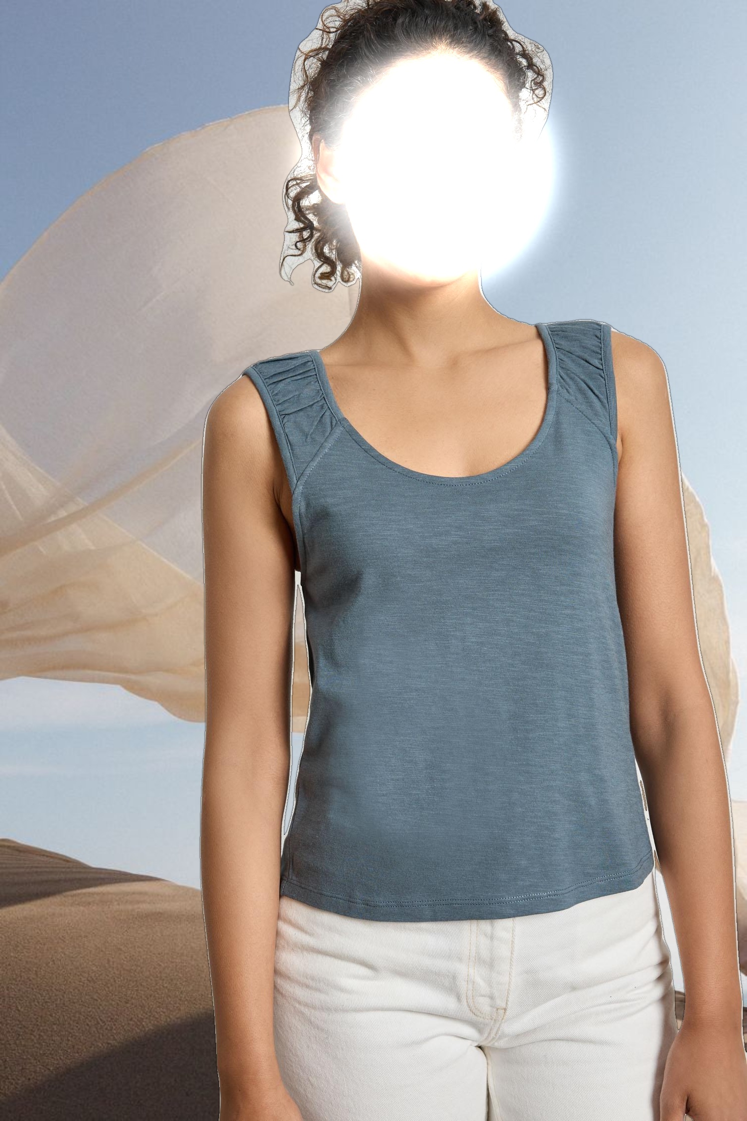 Shirred Strap Tank
