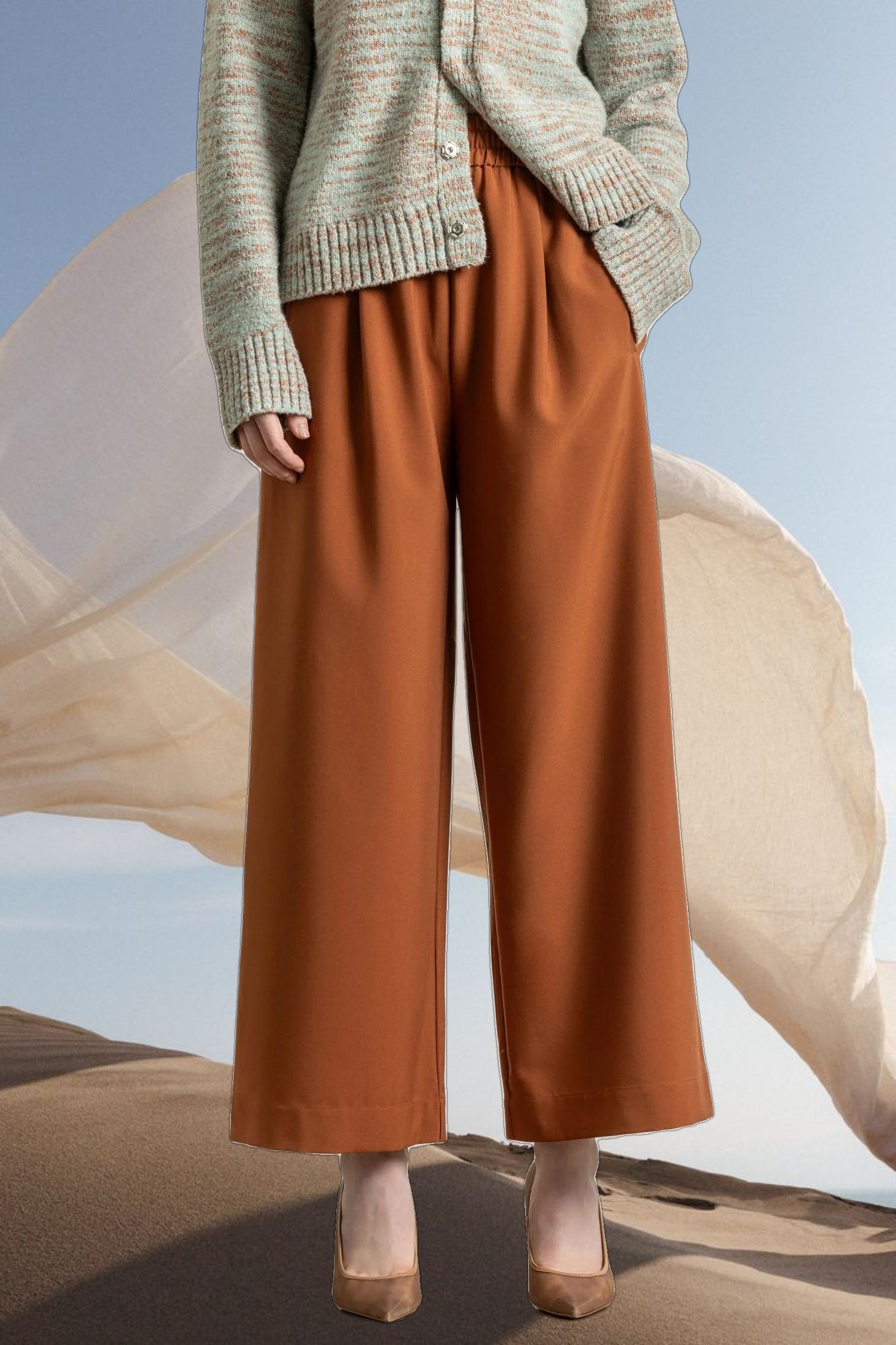 Wide Leg Pull On Pant