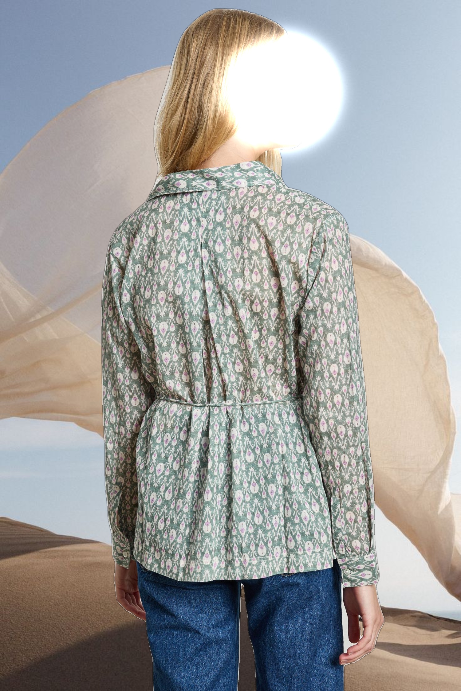 Collared Split Neck Top