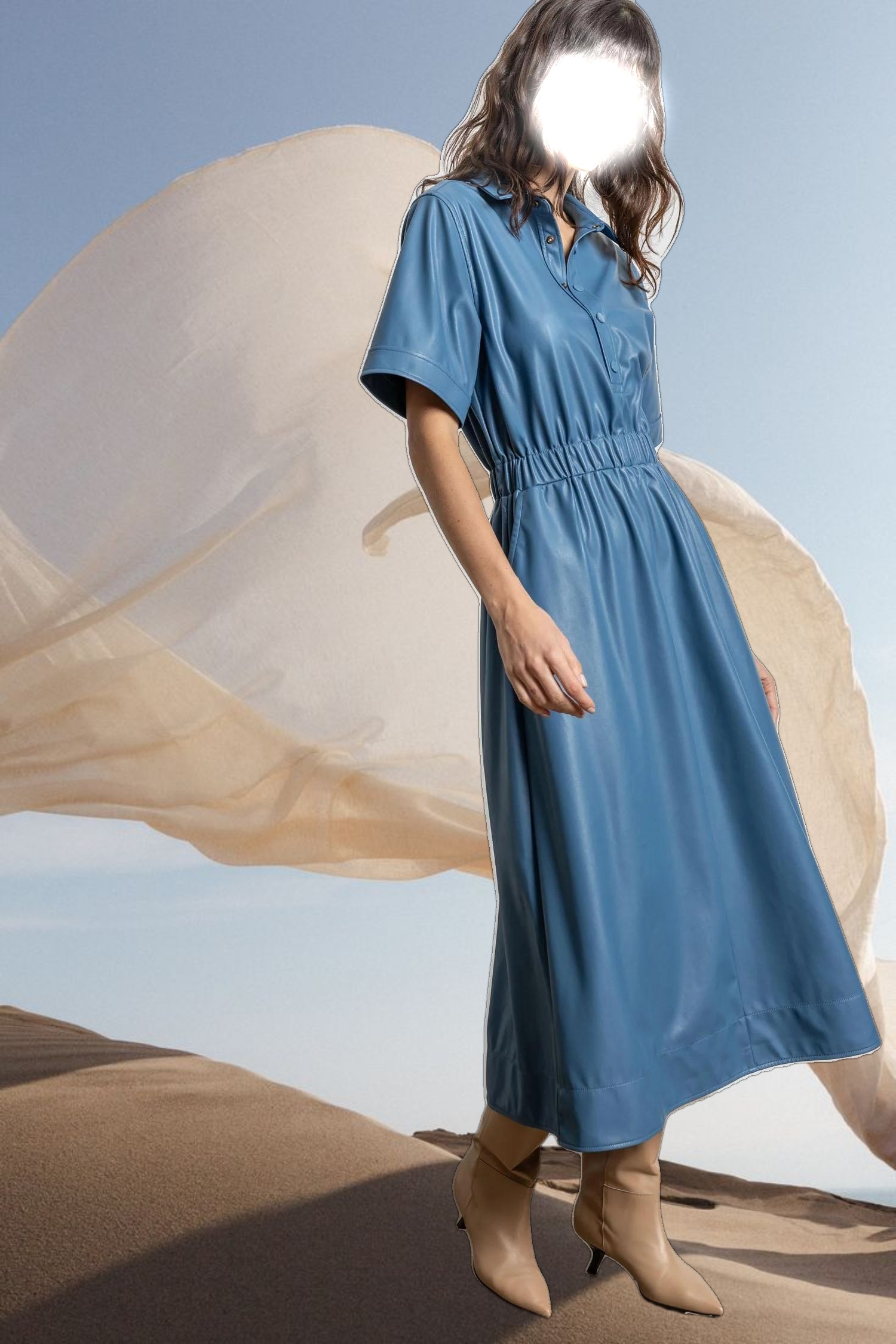 Elastic Waist Short Sleeve Dress