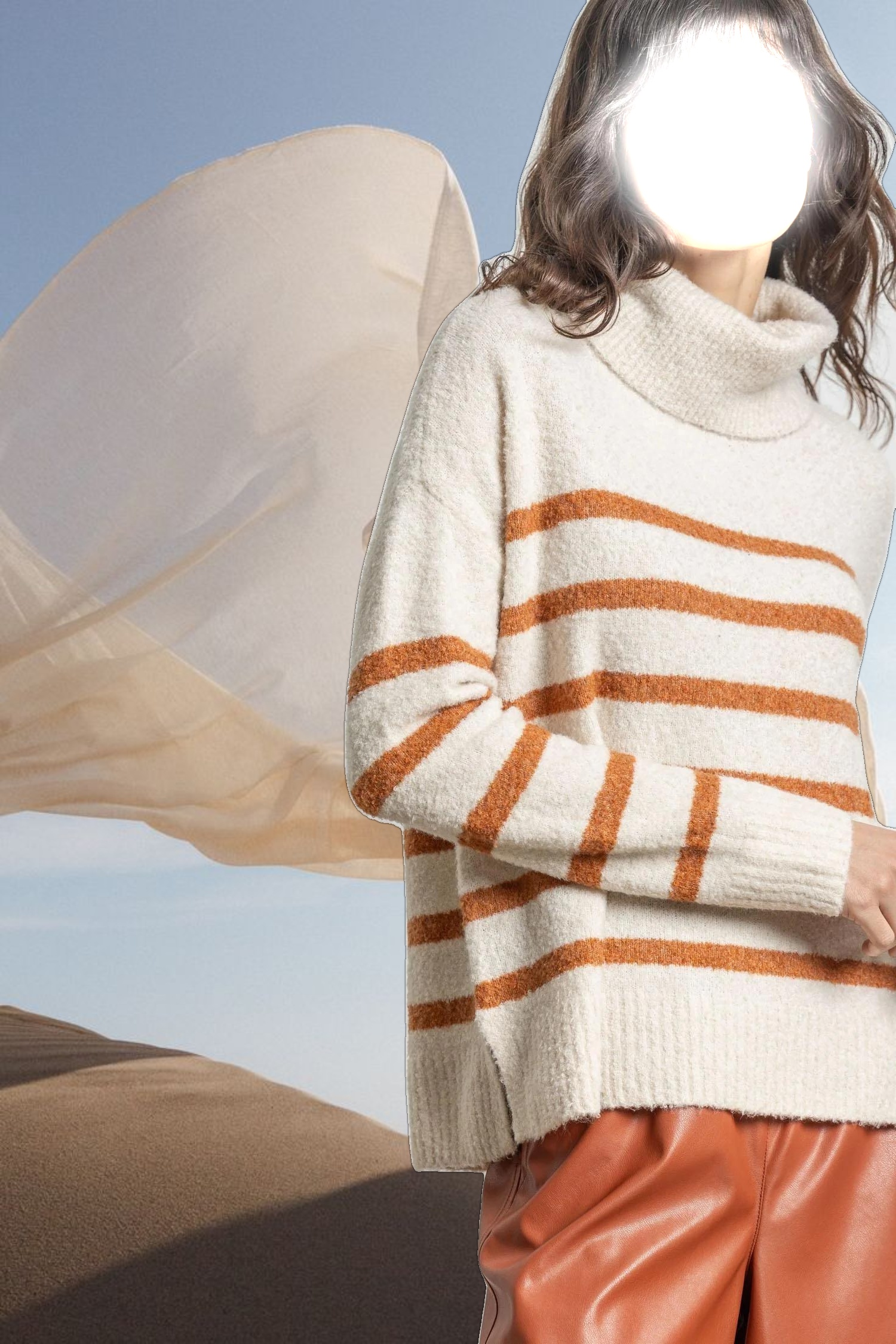 Striped Turtleneck Sweater