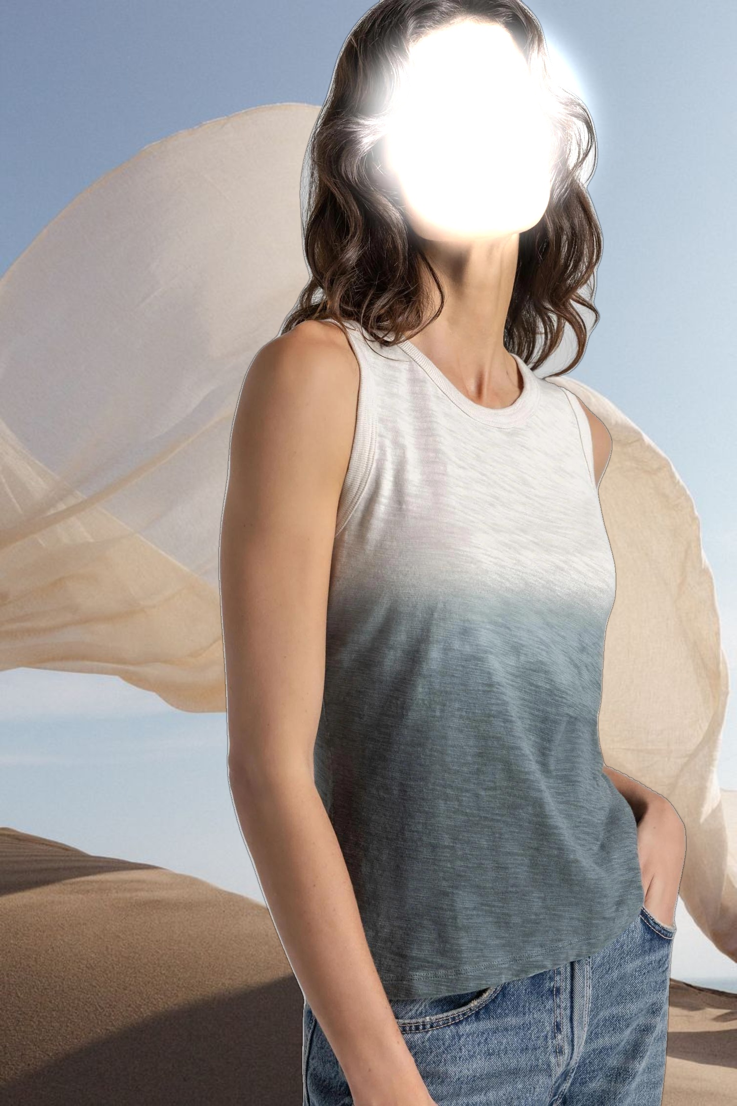 Ombre Back Seam Tank