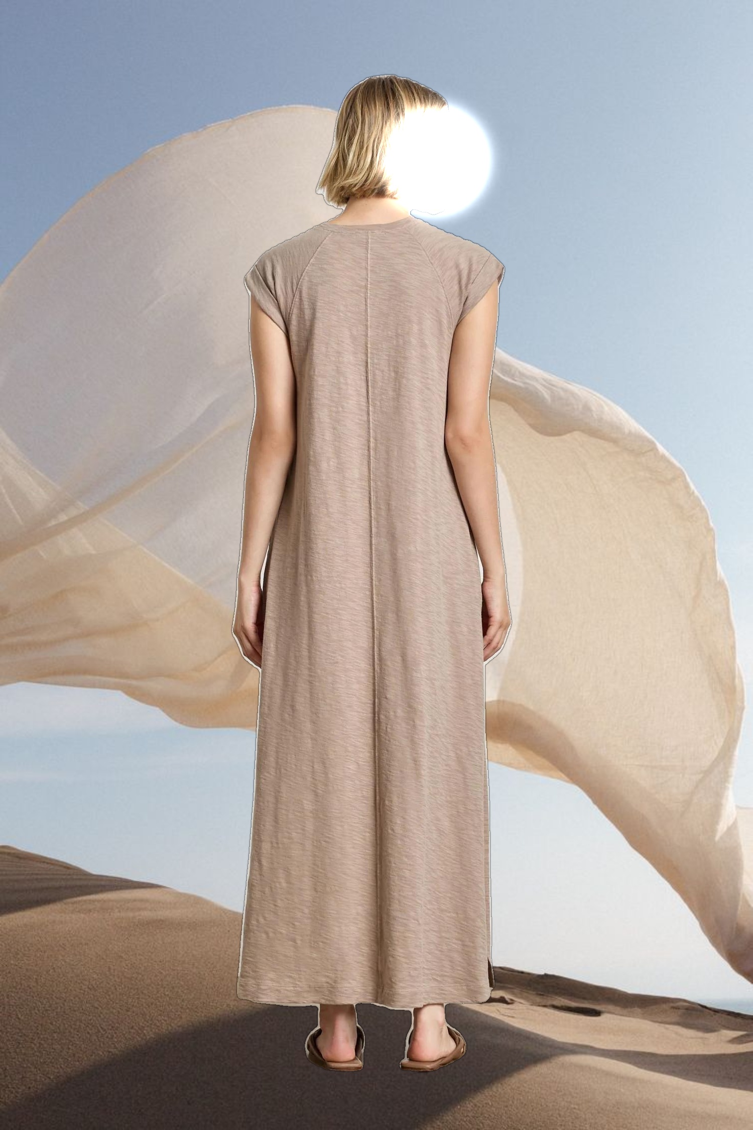 Saddle Sleeve Maxi Dress