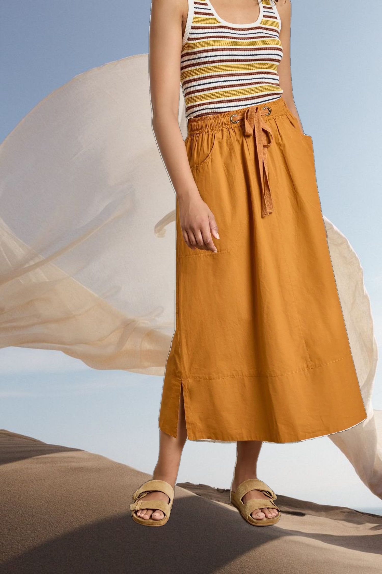 Long Poplin Skirt