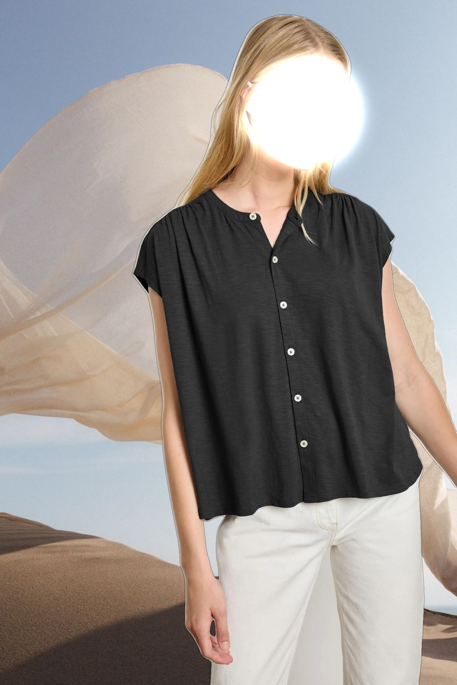 Relaxed Button Down Tee