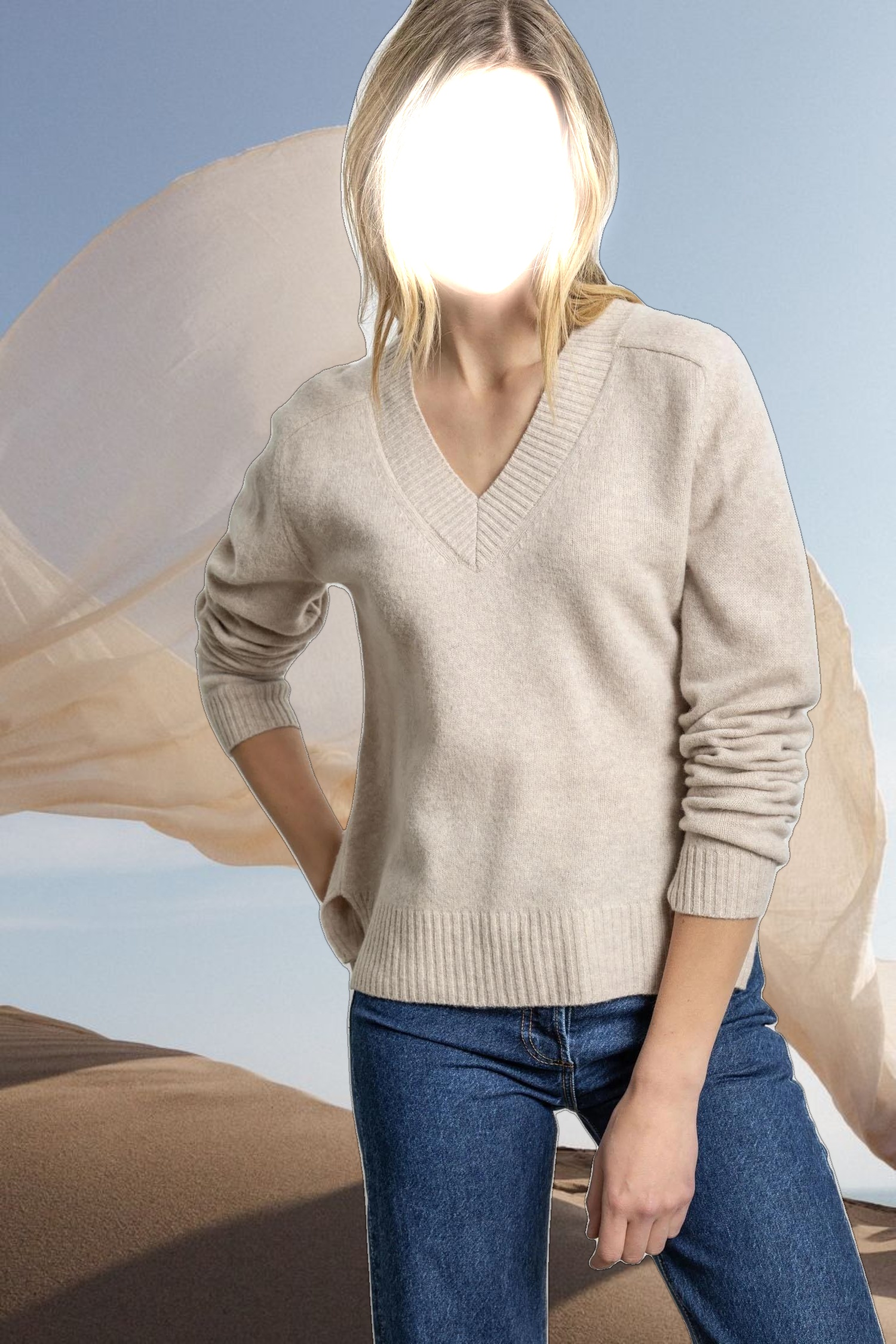 Felted Easy V-Neck Sweater
