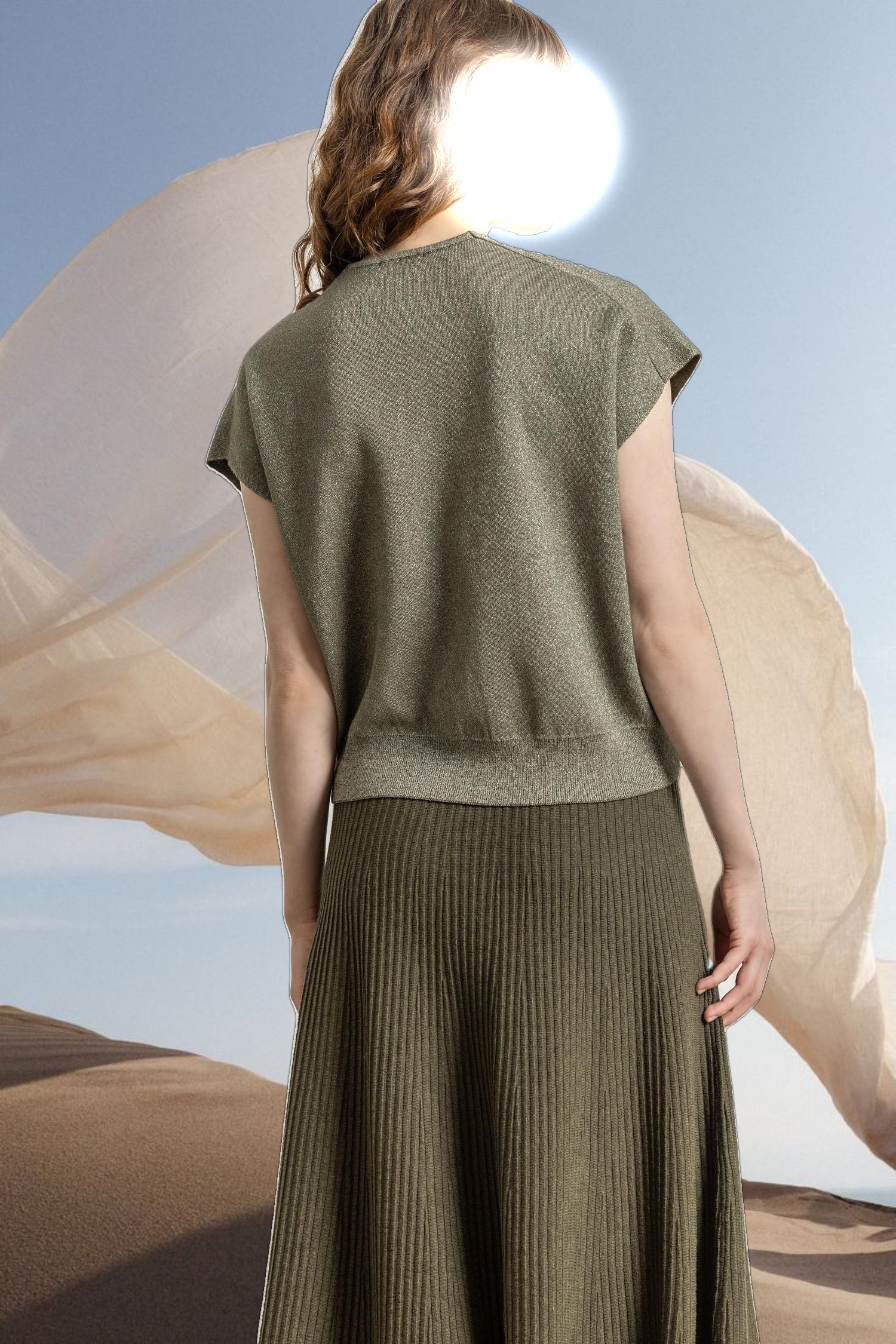 Metallic V-Neck Sweater