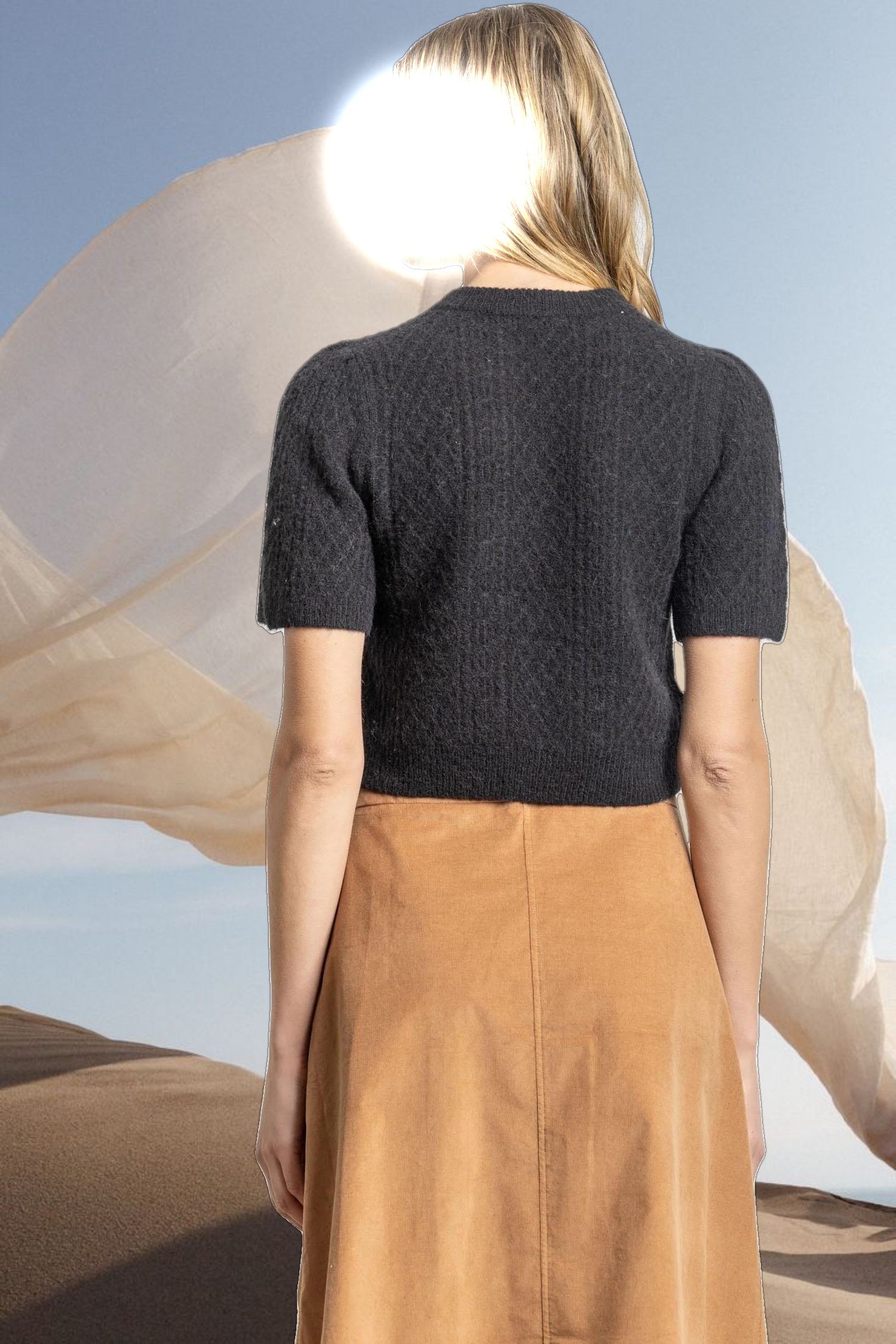 Cropped Cable Sweater