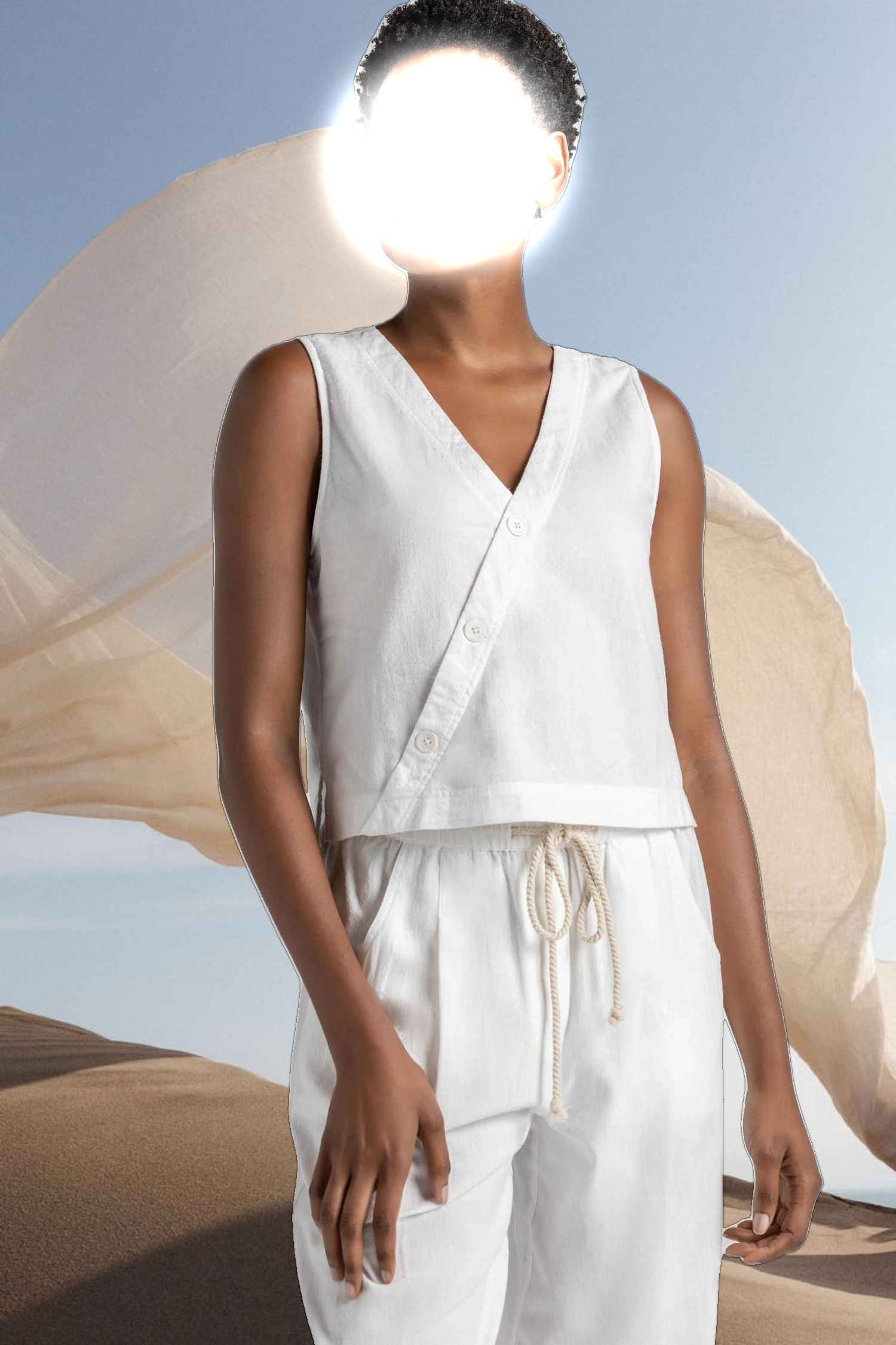 Cross Front Sleeveless Top