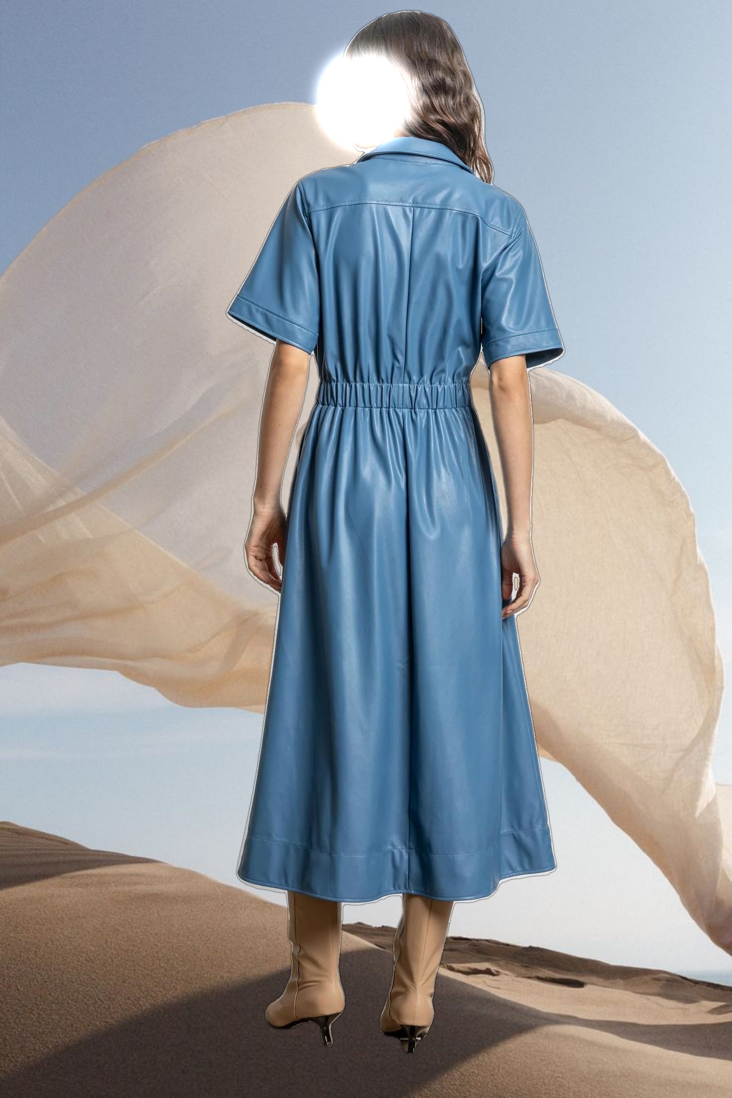 Elastic Waist Short Sleeve Dress