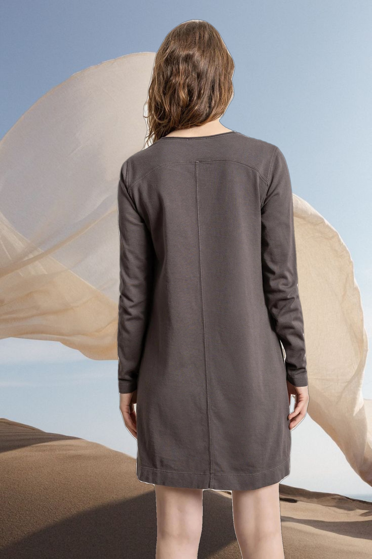 Front Seam Crewneck Dress