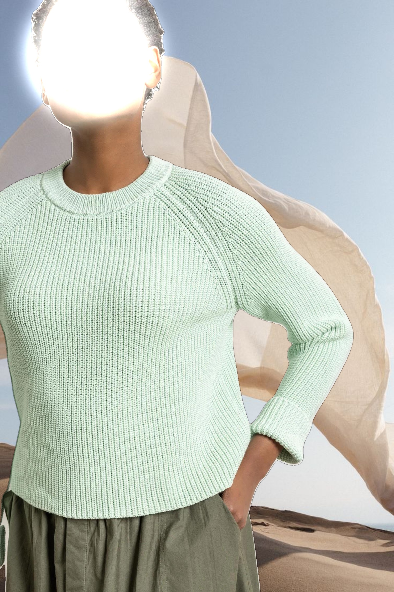 Zip Back Raglan Sweater