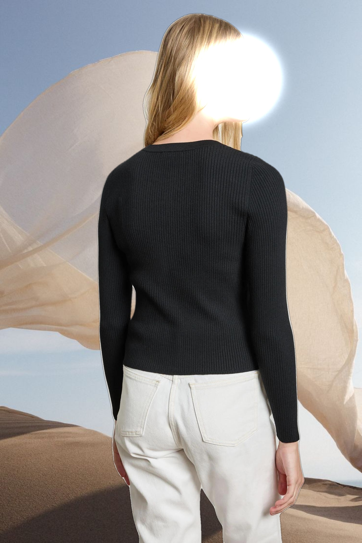 Cropped Ribbed Cardigan