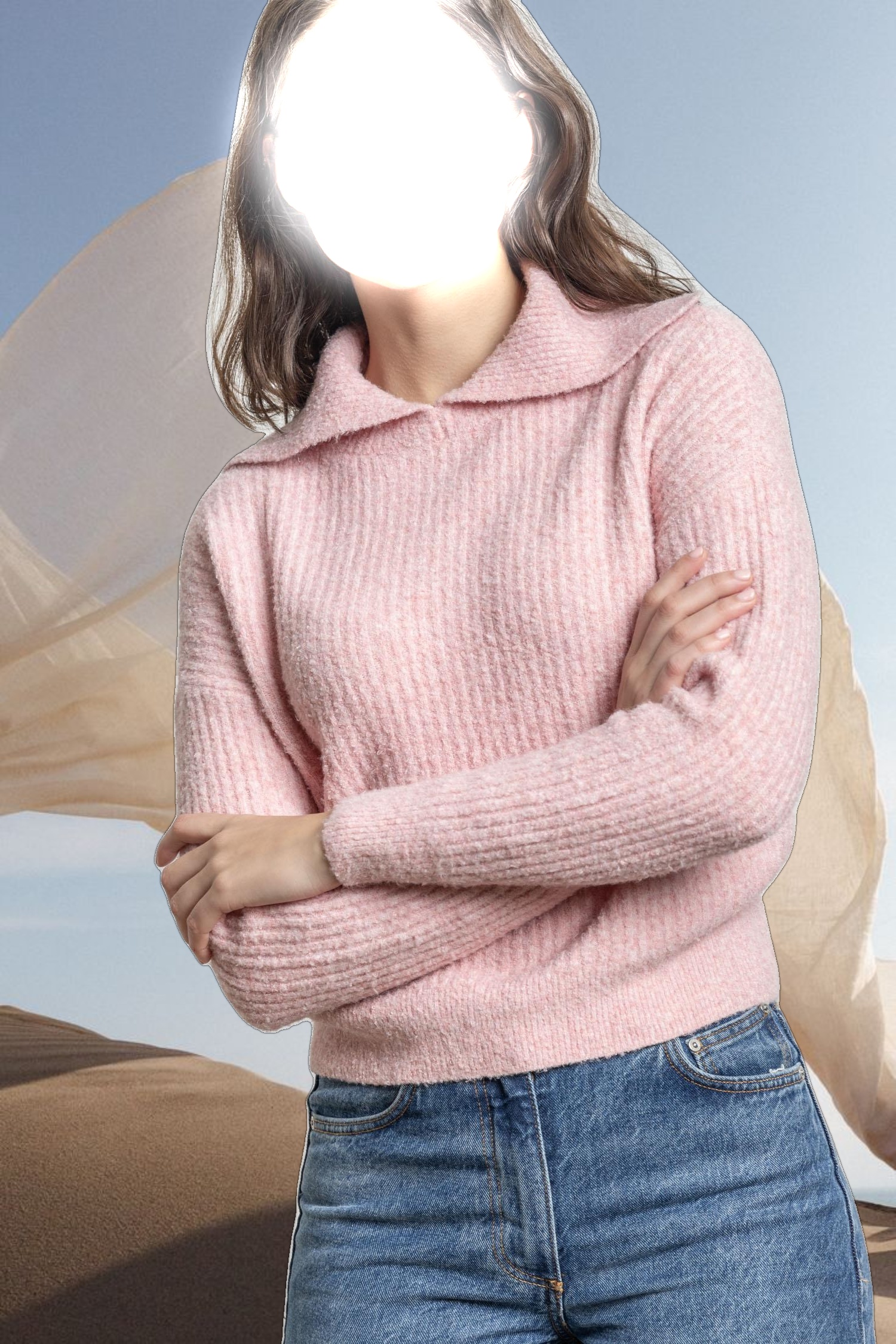 Easy Split Collar Sweater