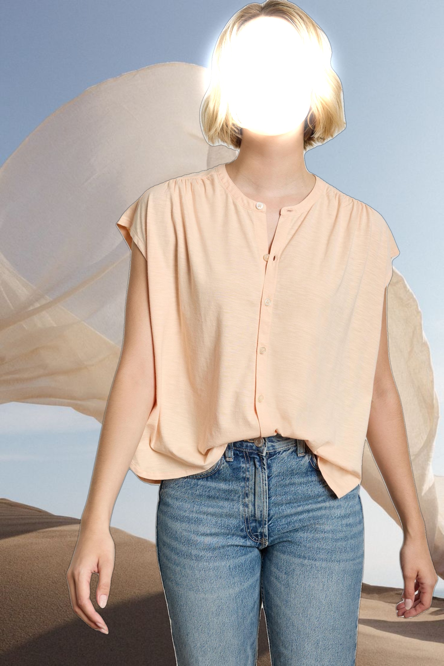Relaxed Button Down Tee