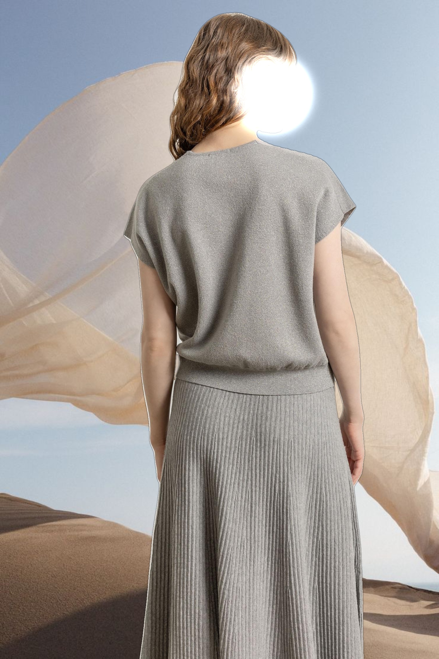 Metallic V-Neck Sweater