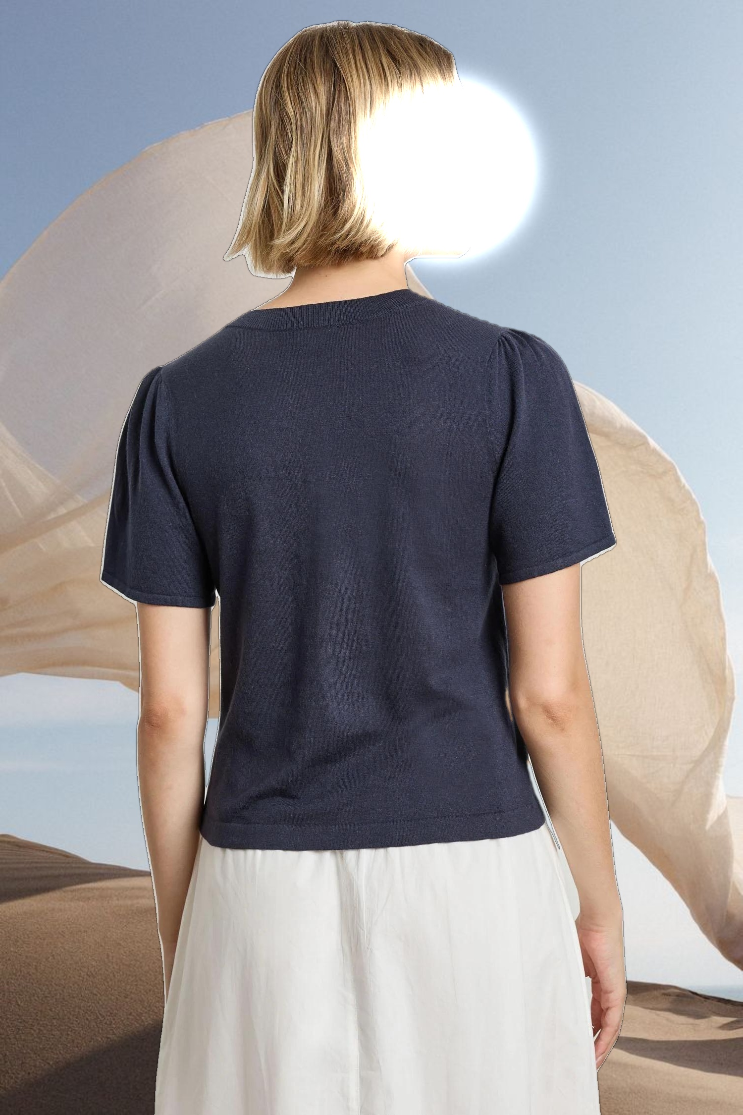 Short Sleeve V-Neck Sweater