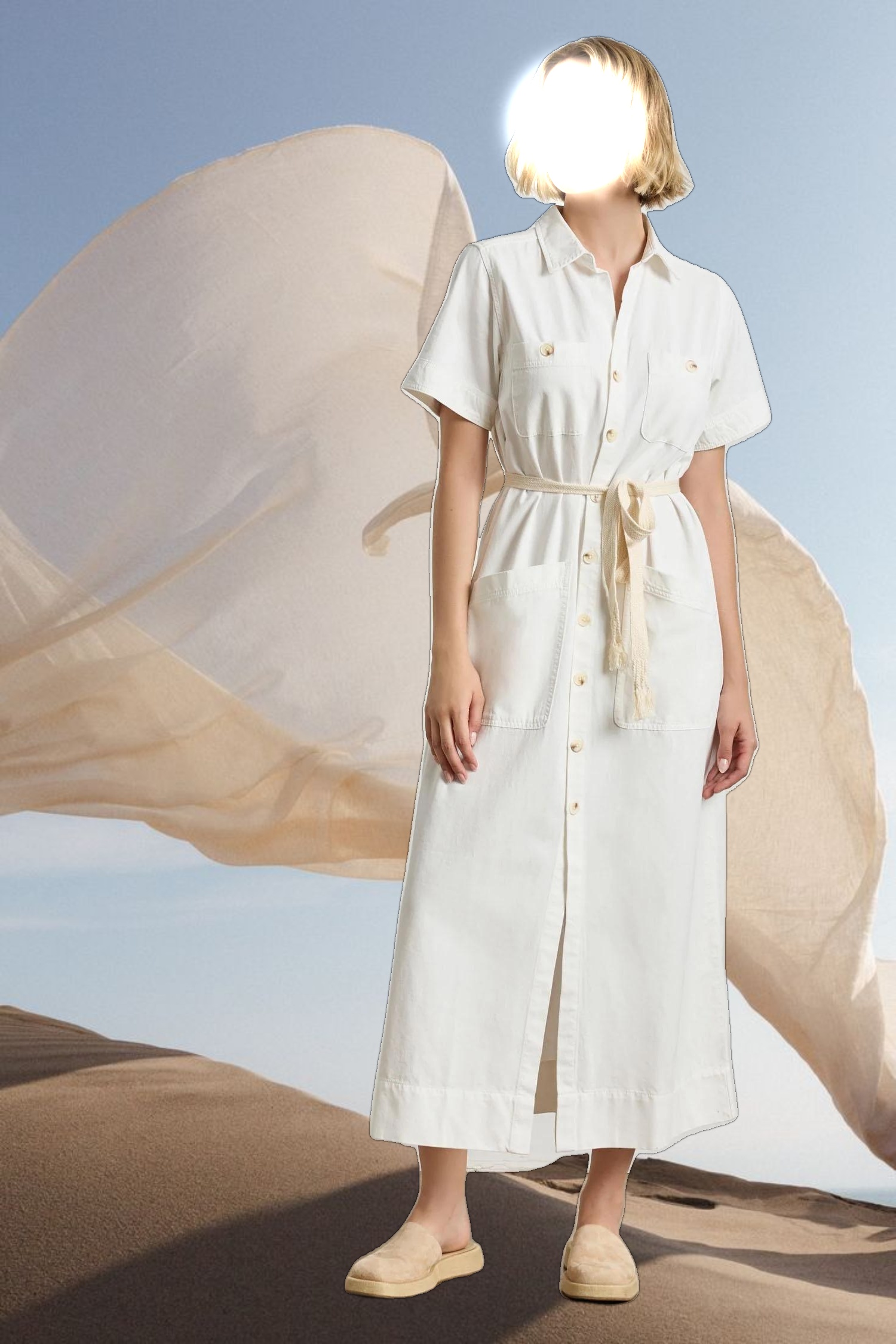 Short Sleeve Maxi Shirt Dress